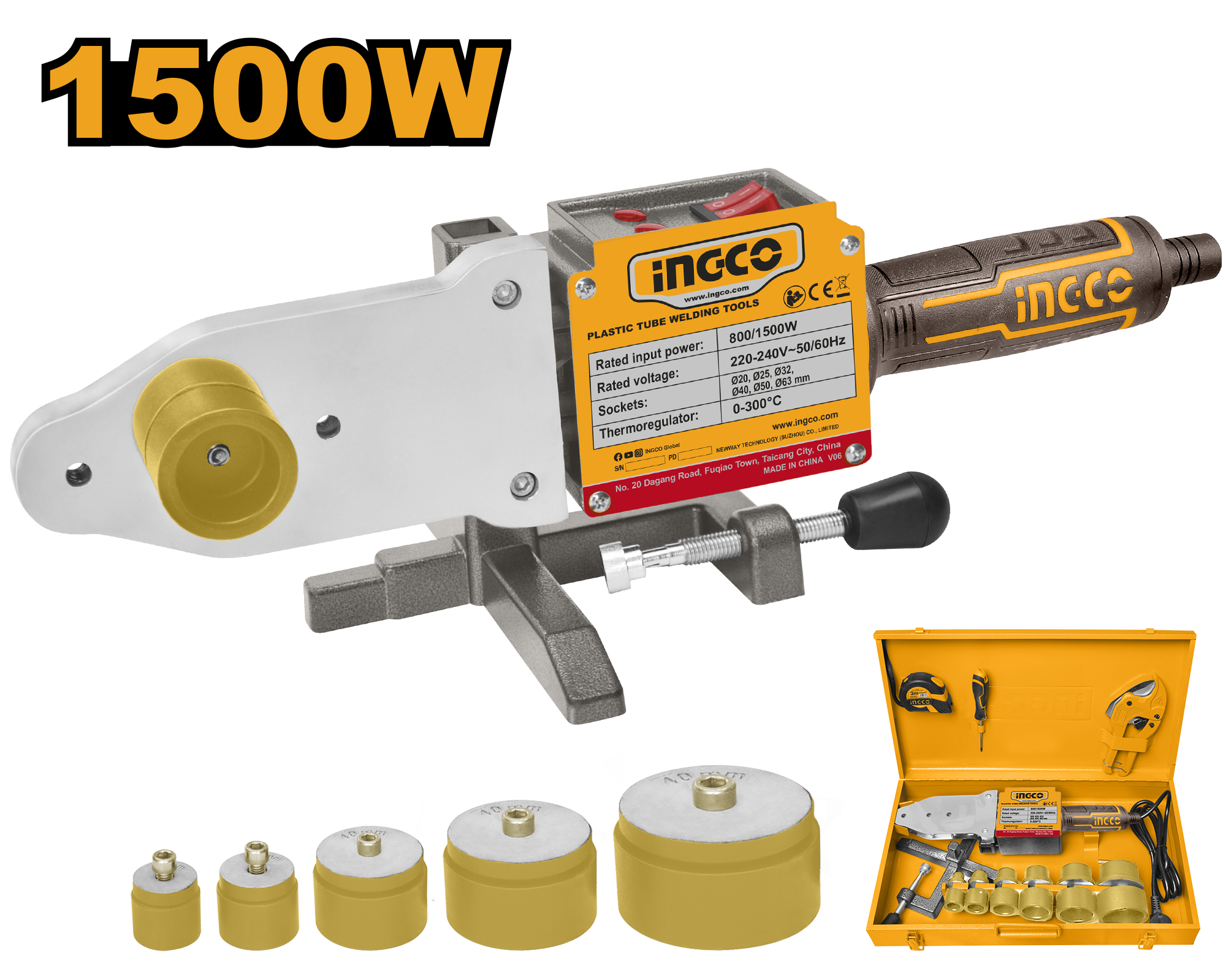 ПЕГЛА ЗА ЛЕПЕЊЕ ПВЦ ЦЕВКИ 1500W INGCO PTWT215002