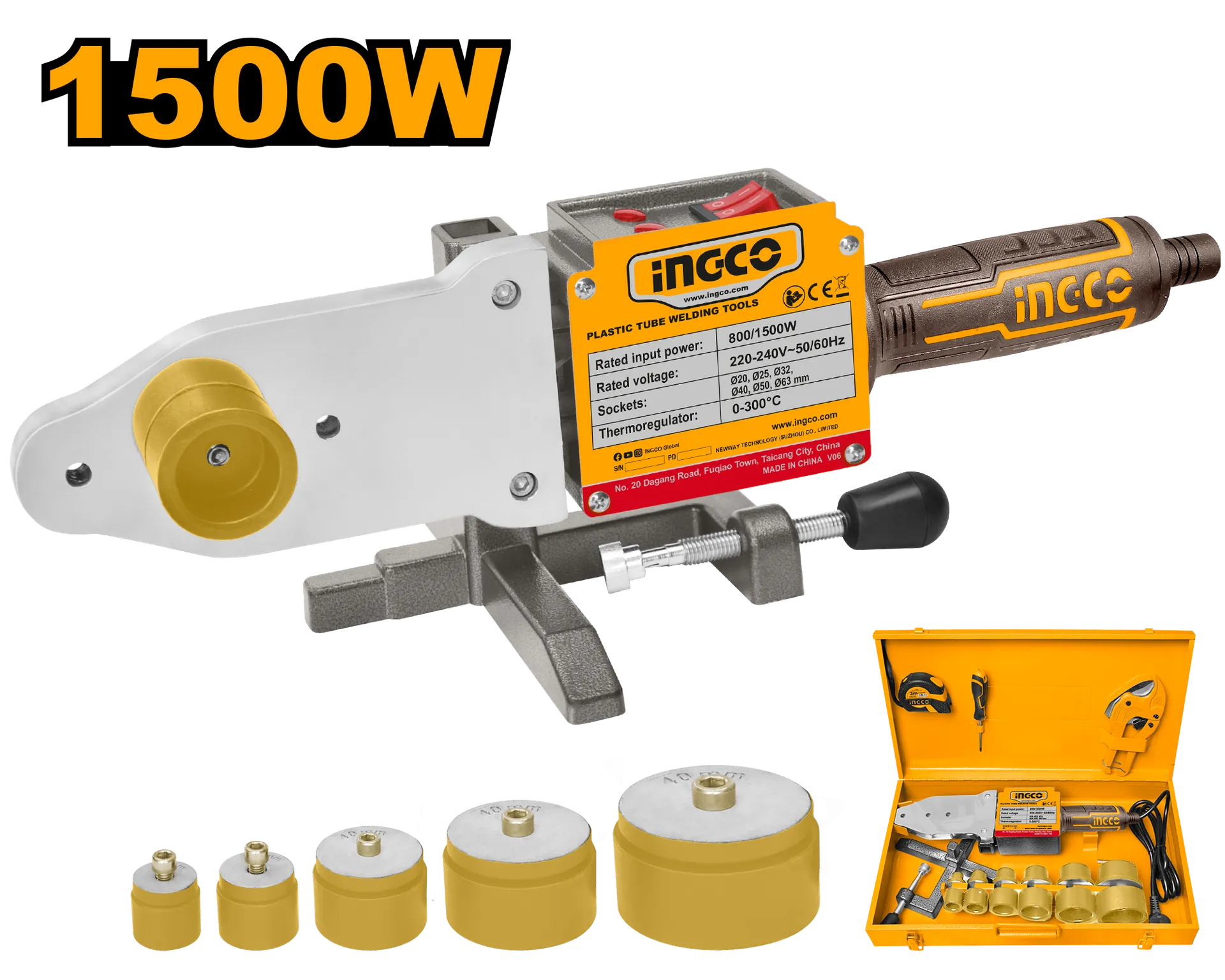 ПЕГЛА ЗА ЛЕПЕЊЕ ПВЦ ЦЕВКИ 1500W INGCO PTWT215002