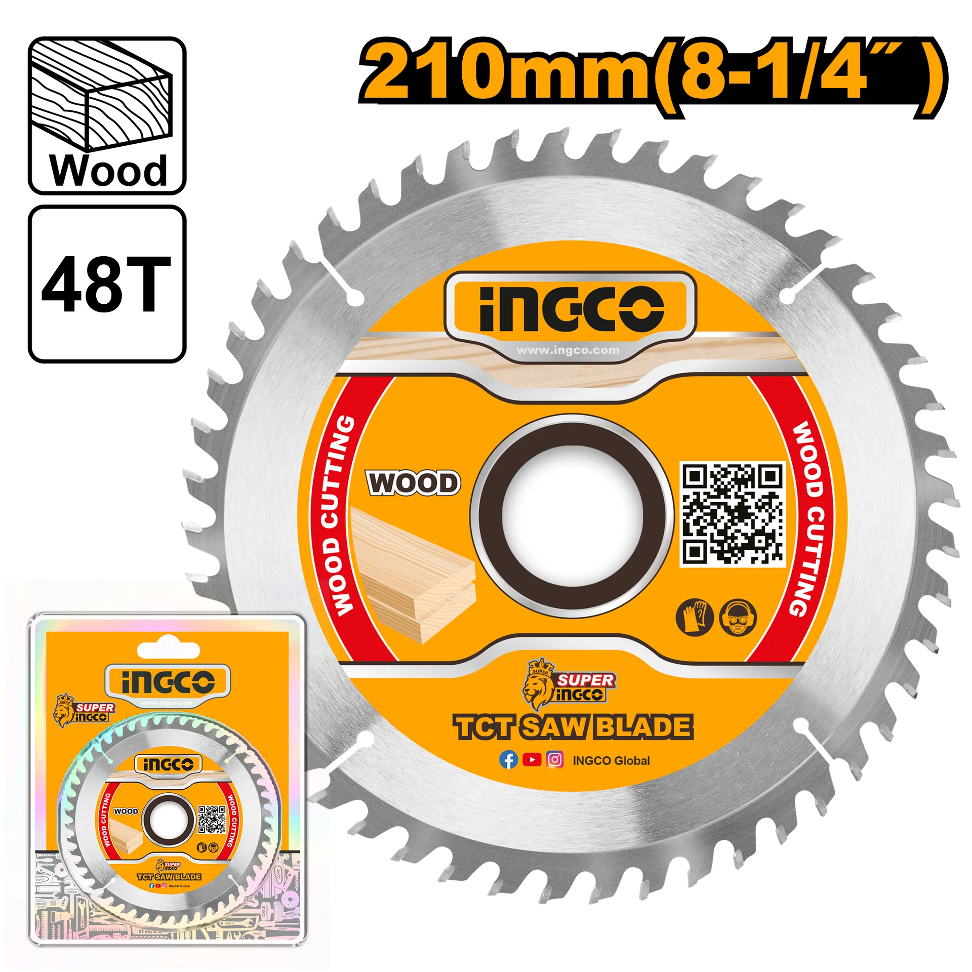 Pila për dëndë INGCO 210mm 48T TSB121022