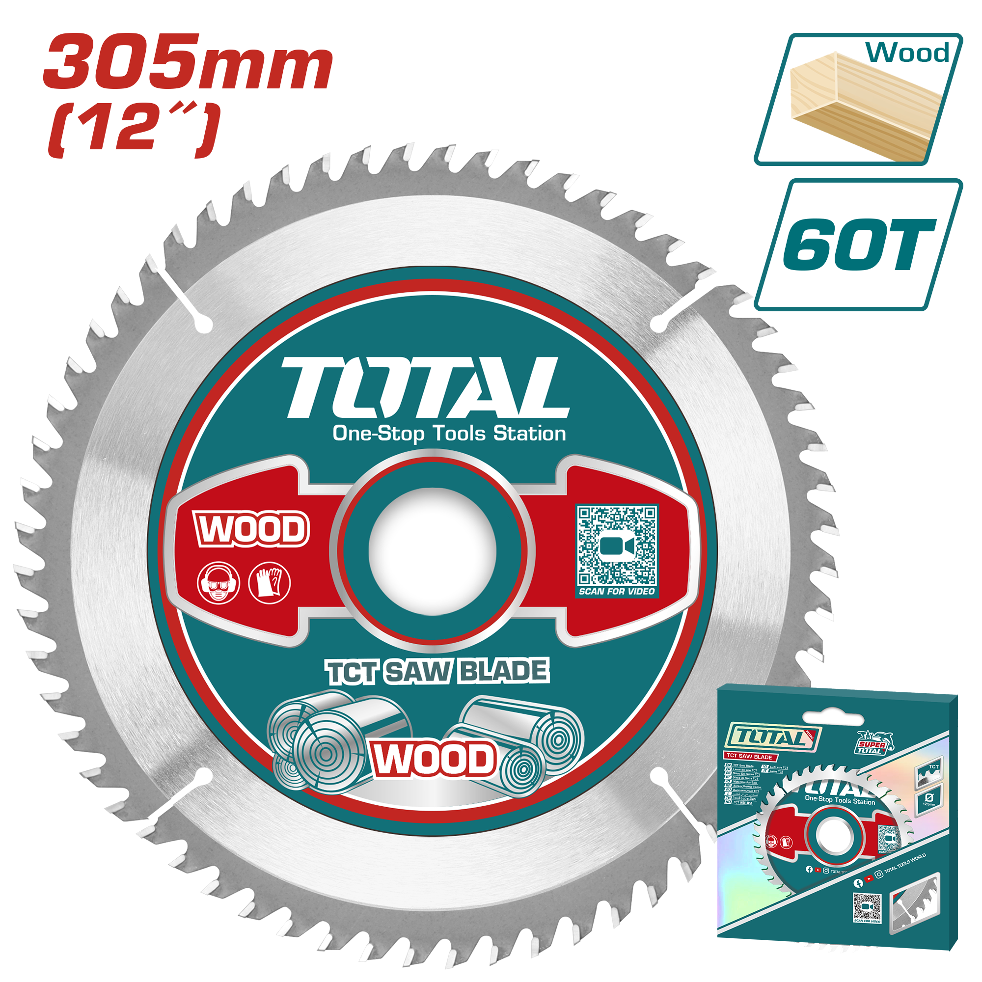 Sharrë për rreth 305mm 60T druri TOTAL TAC231923