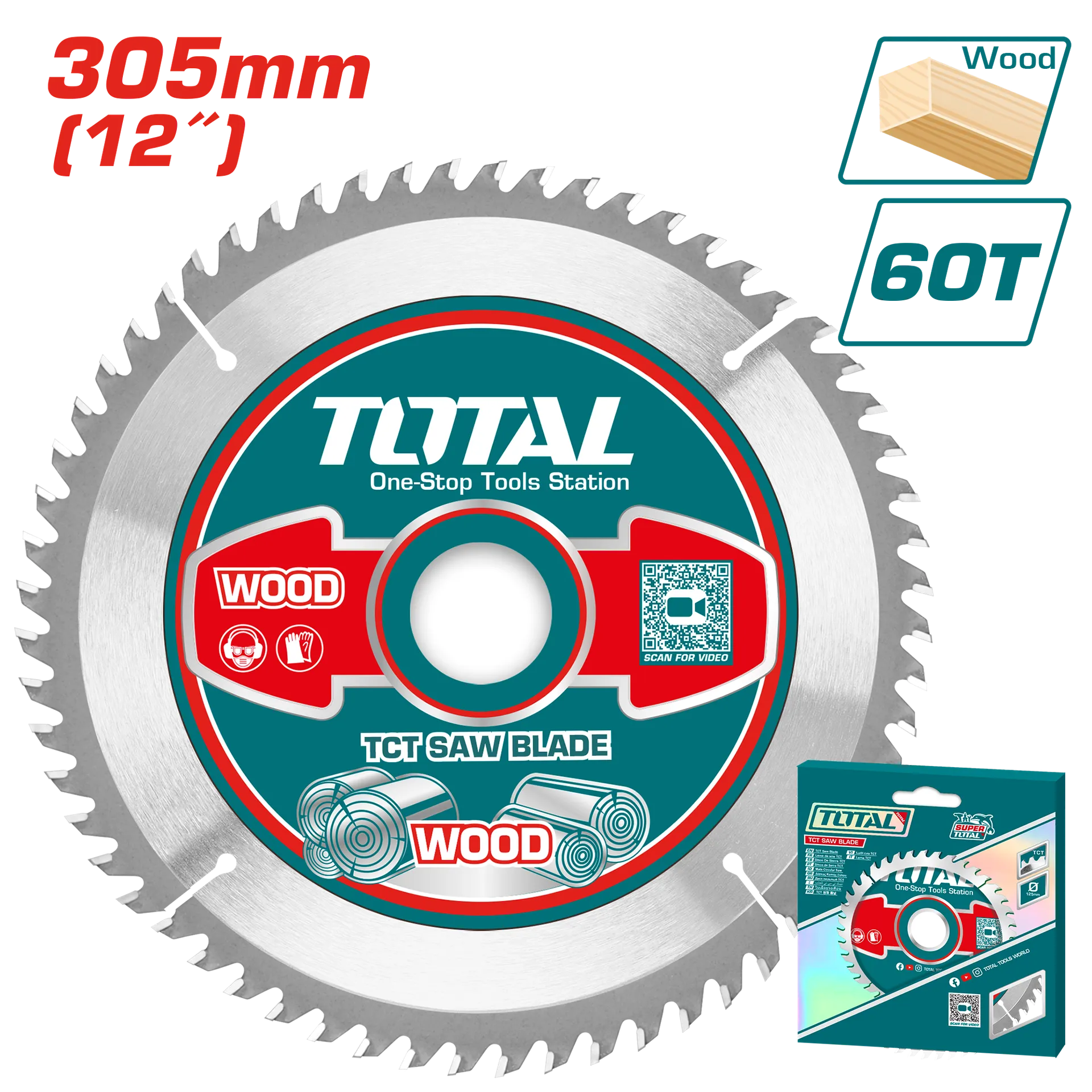 Sharrë për rreth 305mm 60T druri TOTAL TAC231923