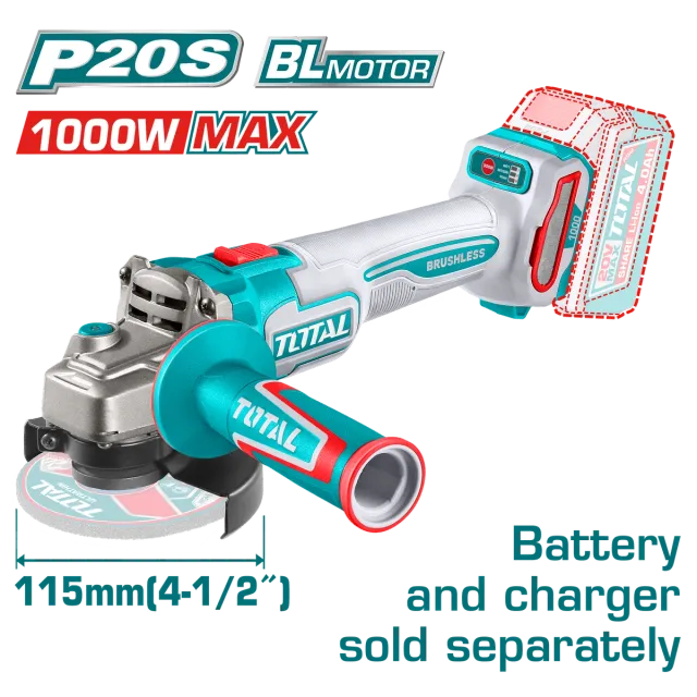 АГОЛНА БРУСАЛКА 20V 1000W СОЛО БЕЗ БАТЕРИИ TOTAL TAGLI27153