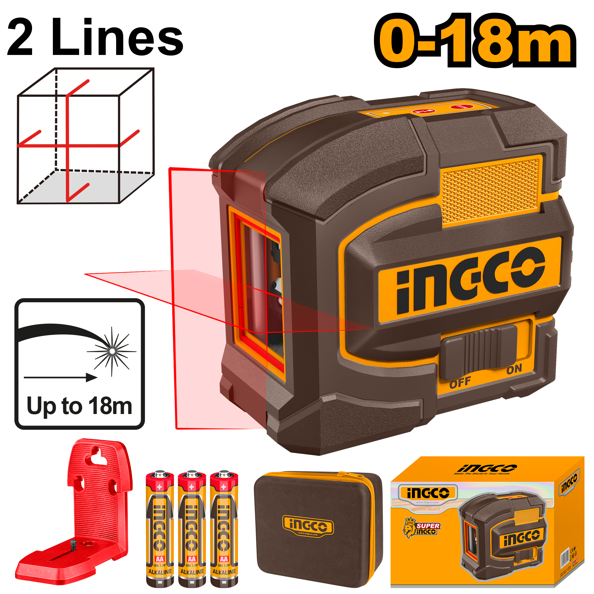 Nivela lazer 0-18M INGCO HLL156503