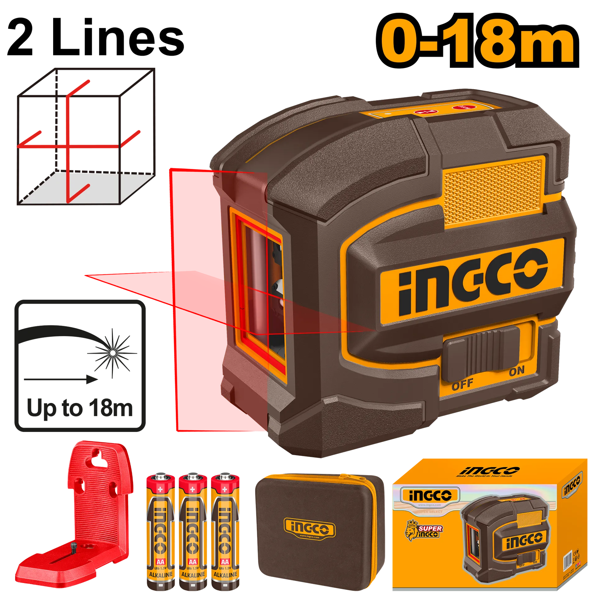 Nivela lazer 0-18M INGCO HLL156503