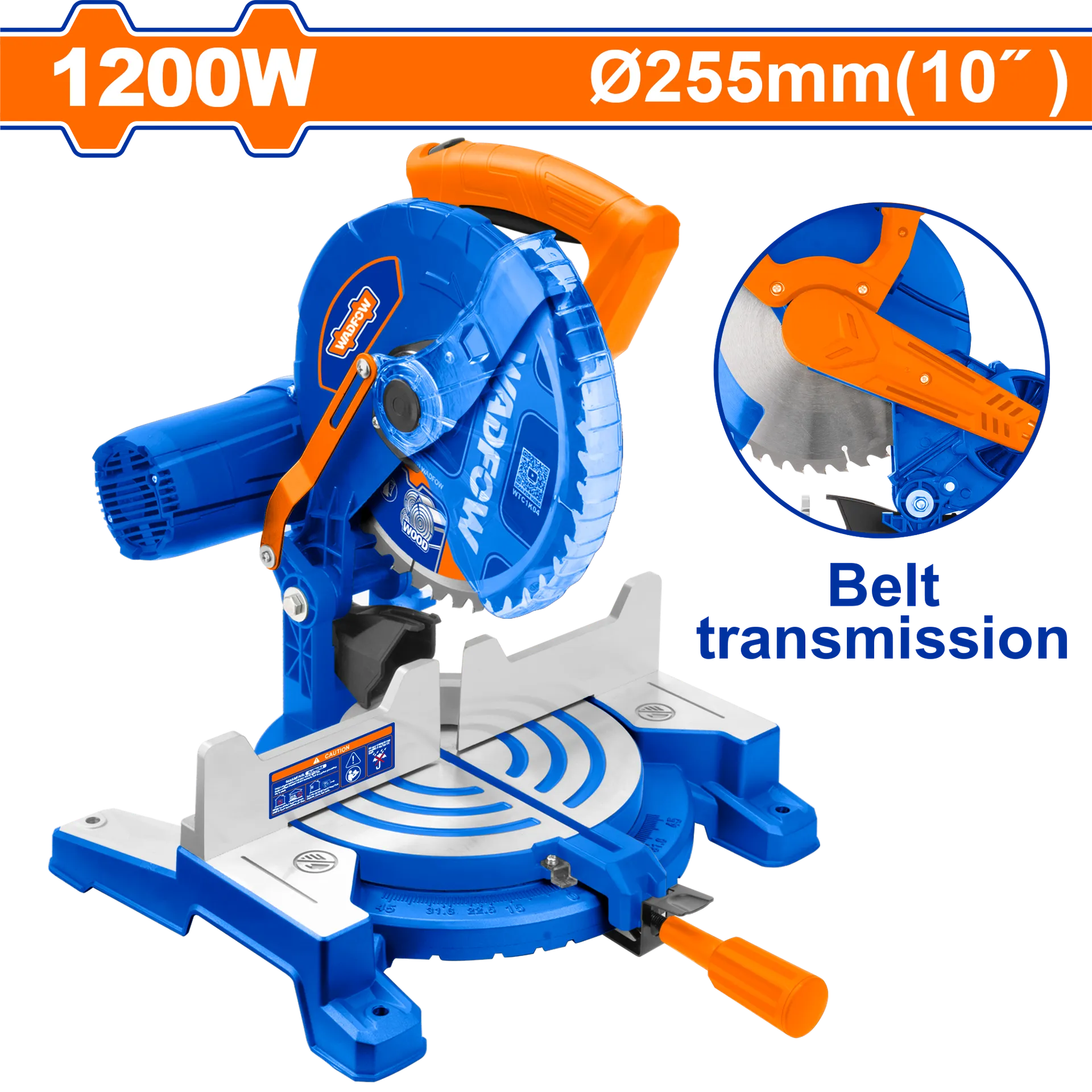 Makinë circular tavoline për drusht 255mm 1200W WADFOW WXD12001