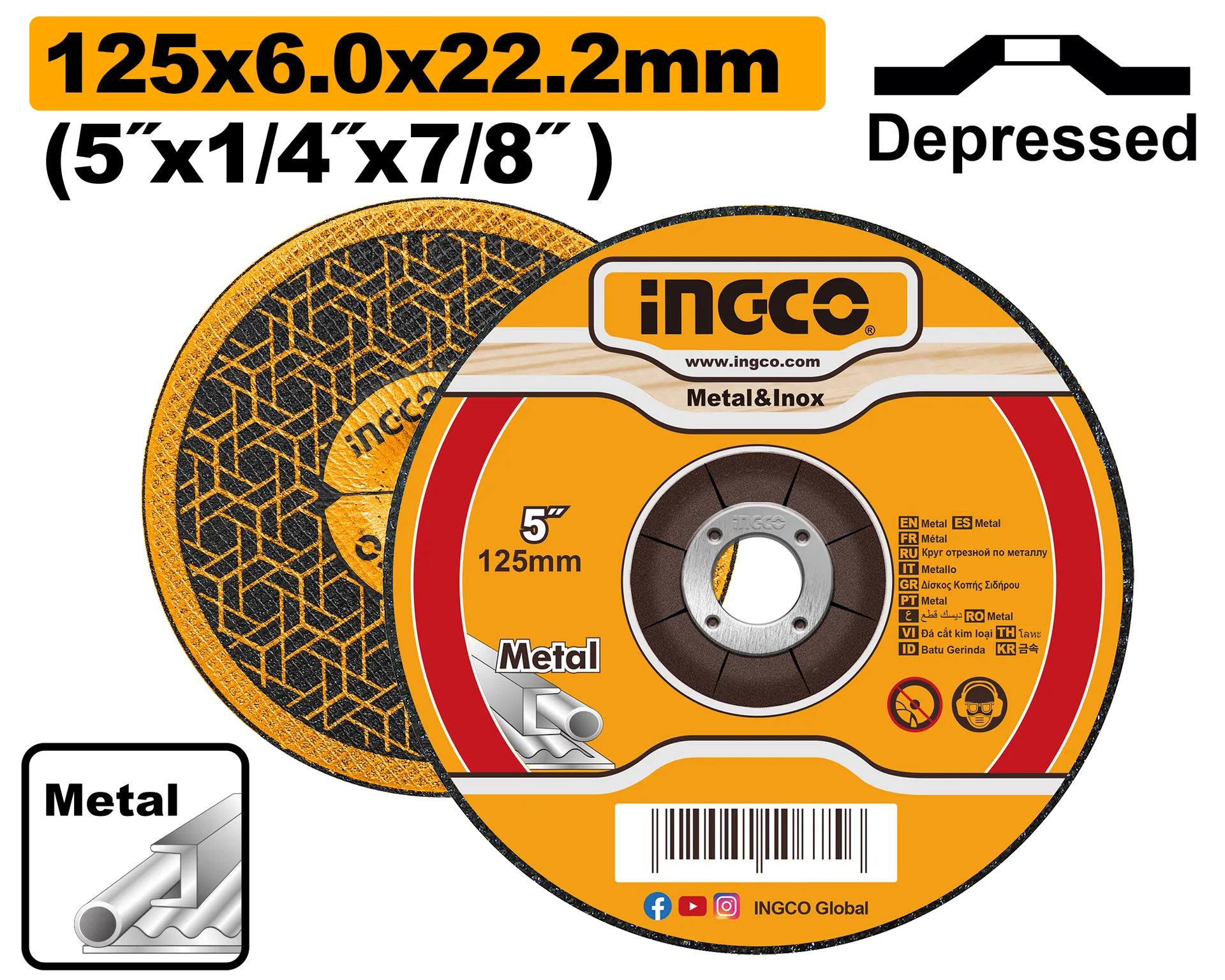 INGCO gur për shlirje 125×6 MGD601251