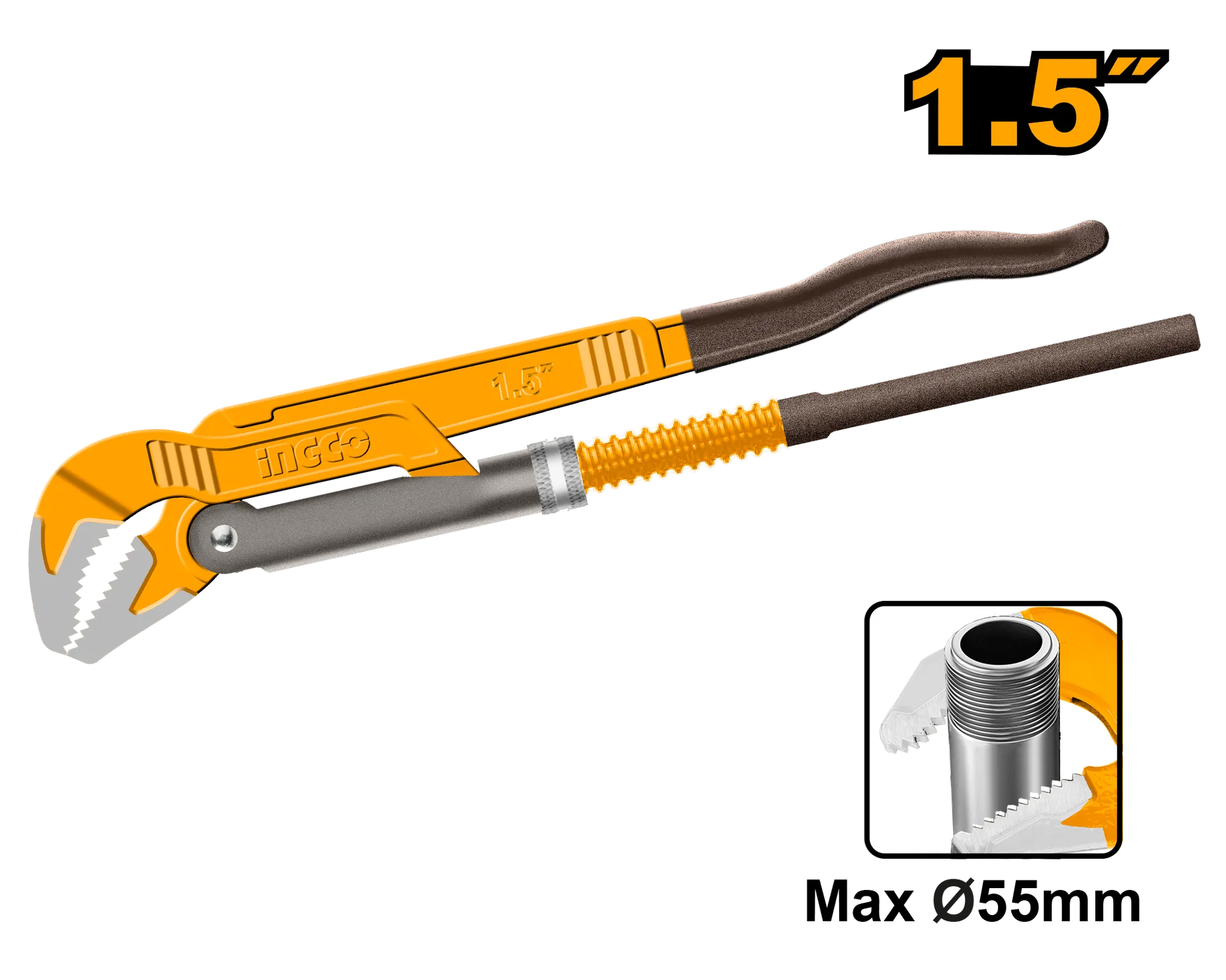 РОТЦАНГЛА 1.5″ 55mm КЛЕШТА ЗА ЦЕВКИ ВОДОВОДЏИСКА INGCO HPW04153