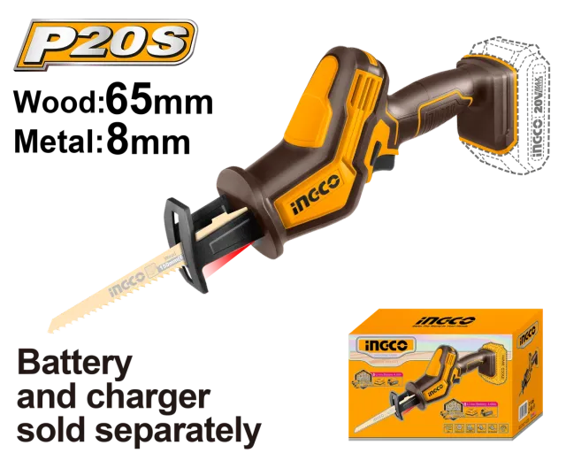 РЕЦИПРОЧНА ПИЛА САБЈАРКА 20V СОЛО БЕЗ БАТЕРИИ INGCO CRSLI6508