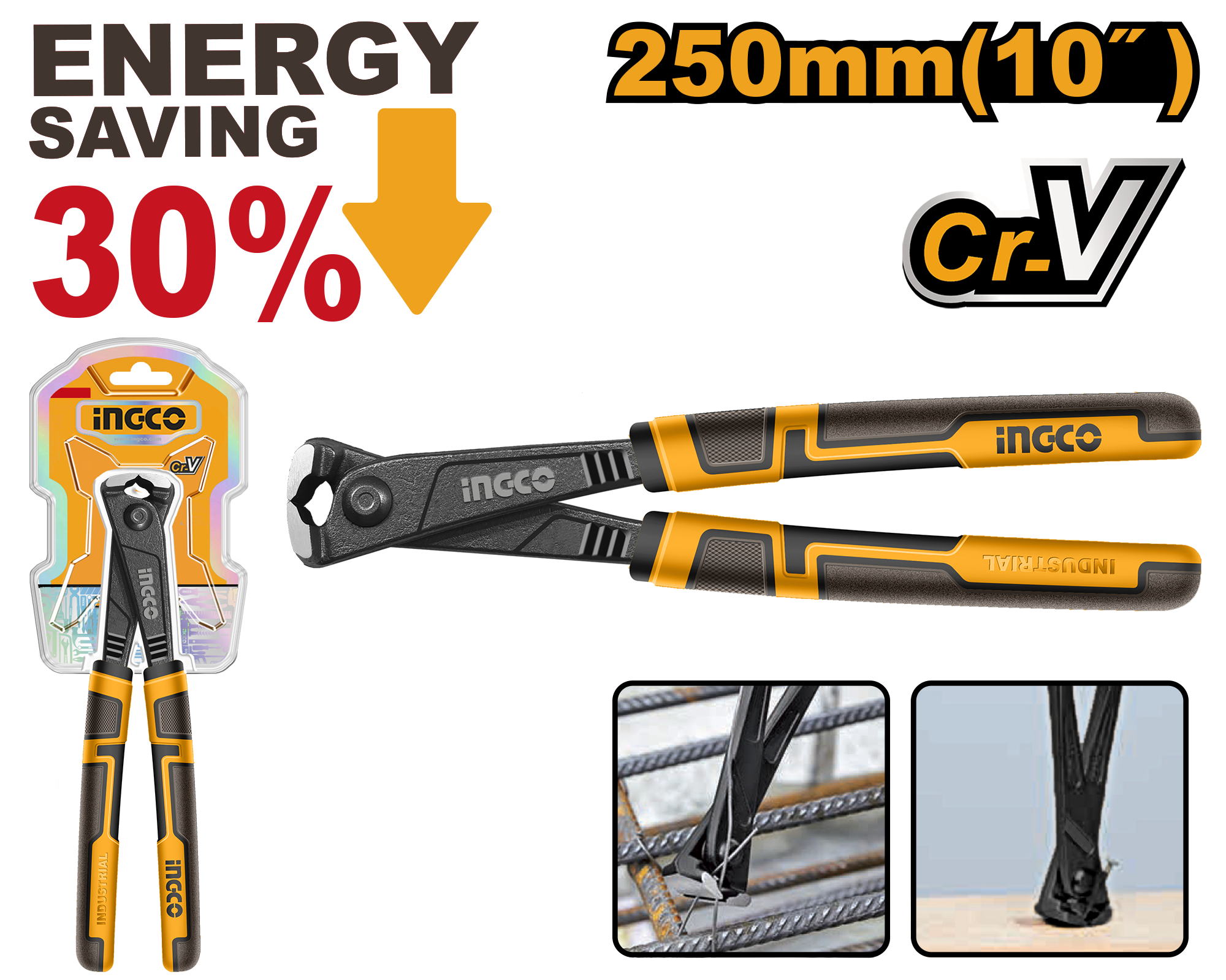Pincë armuese profesionale 30% 250mm INGCO HHRP28250