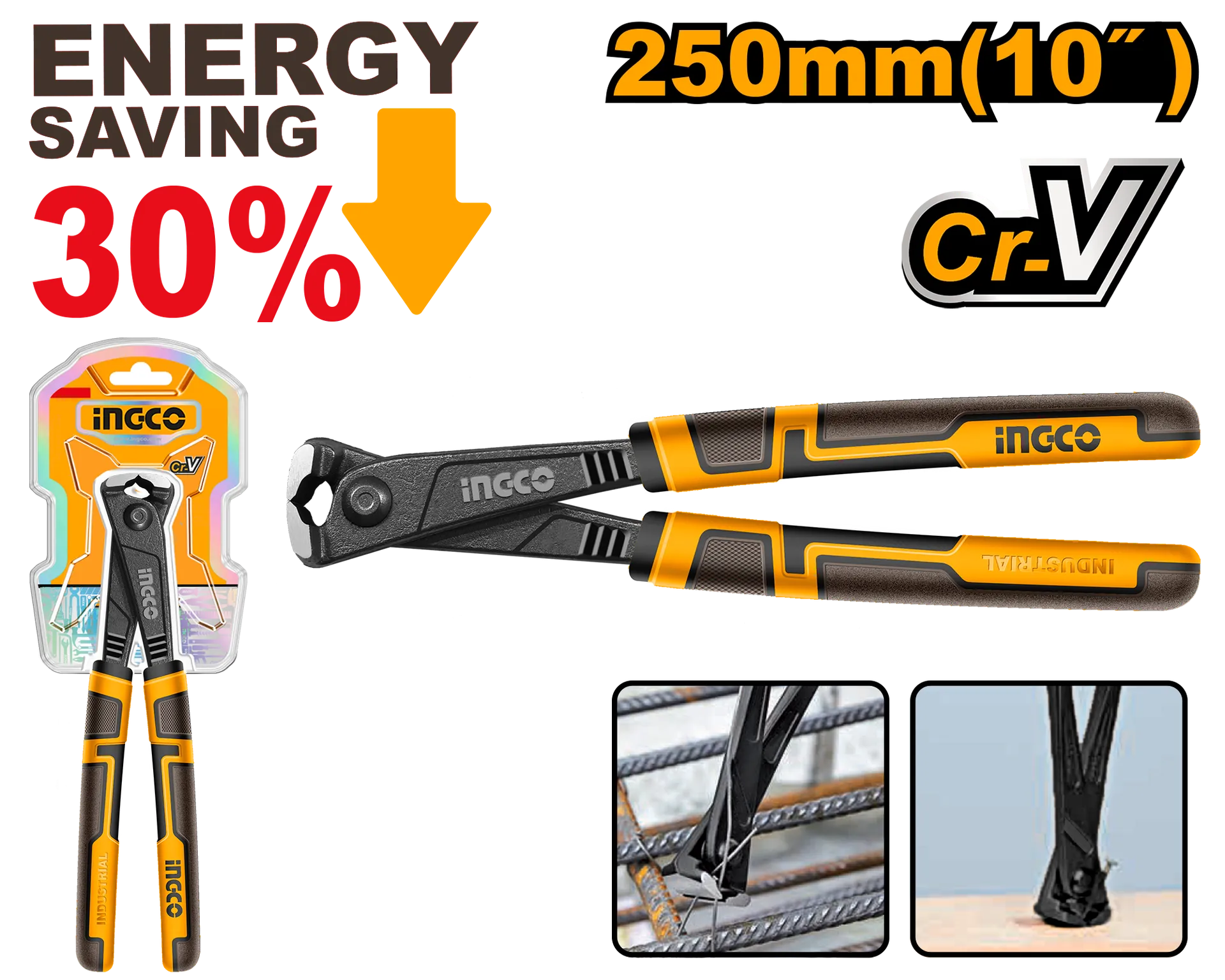 Pincë armuese profesionale 30% 250mm INGCO HHRP28250