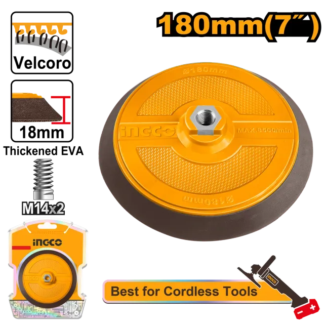 ПОДЛОГА ЗА ПОЛИРАЊЕ ЗА БРУСИЛКА М14×2 180mm ЧИЧАК INGCO APP18051