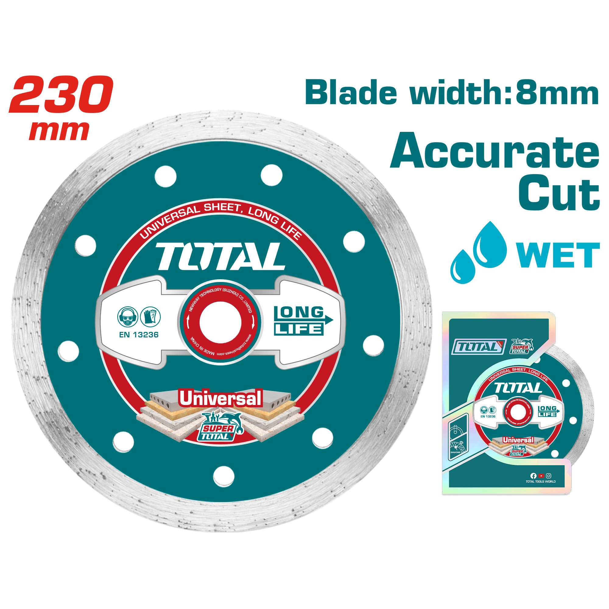 ДИЈАМАНТСКИ ДИСК 230mm УНИВЕРЗАЛЕН ACCURATE CUT TOTAL TAC2122303