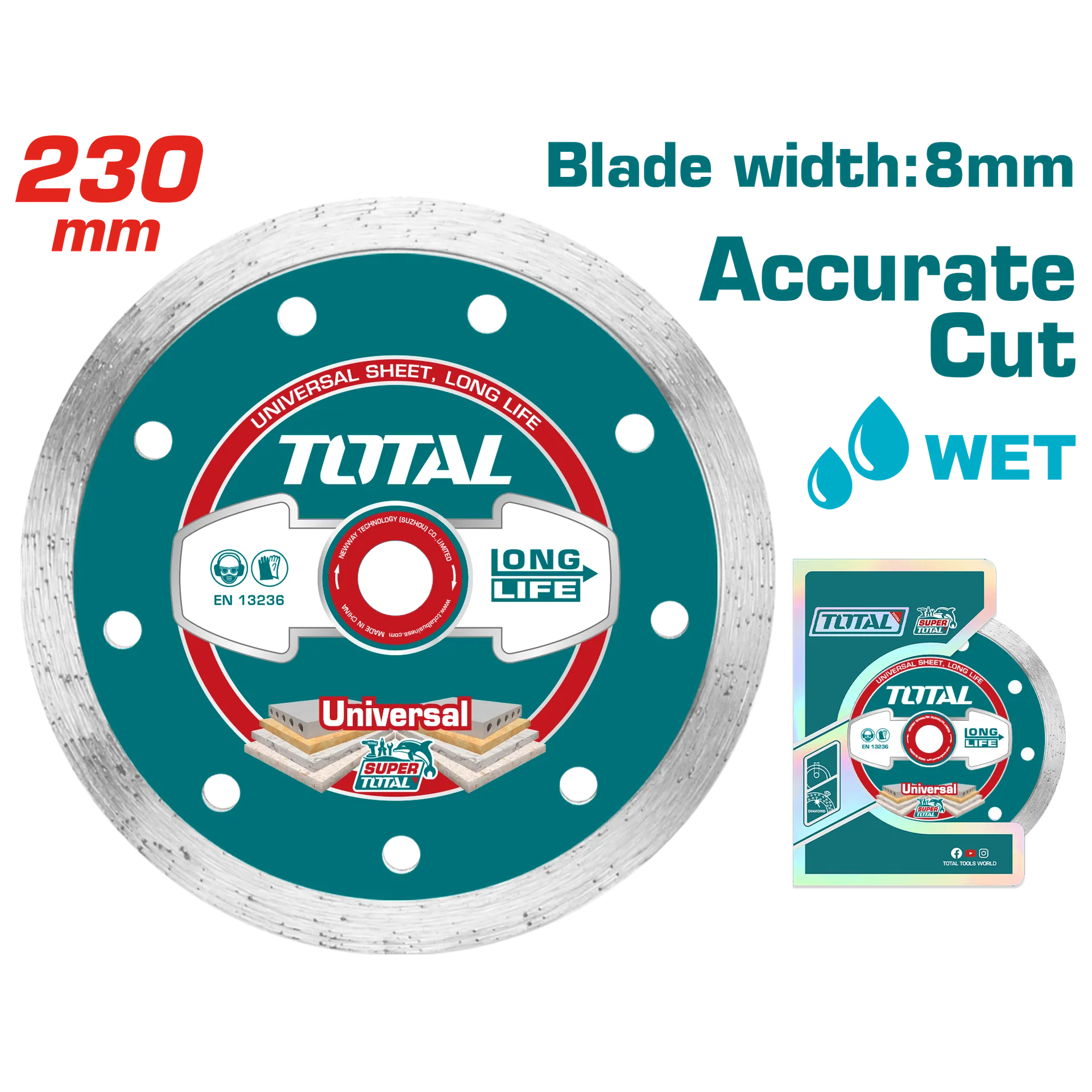 ДИЈАМАНТСКИ ДИСК 230mm УНИВЕРЗАЛЕН ACCURATE CUT TOTAL TAC2122303