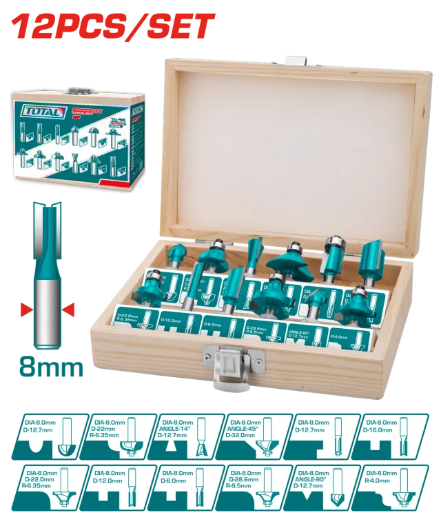 Set fresa për frezim 12/1 8mm set TOTAL TACSR1121