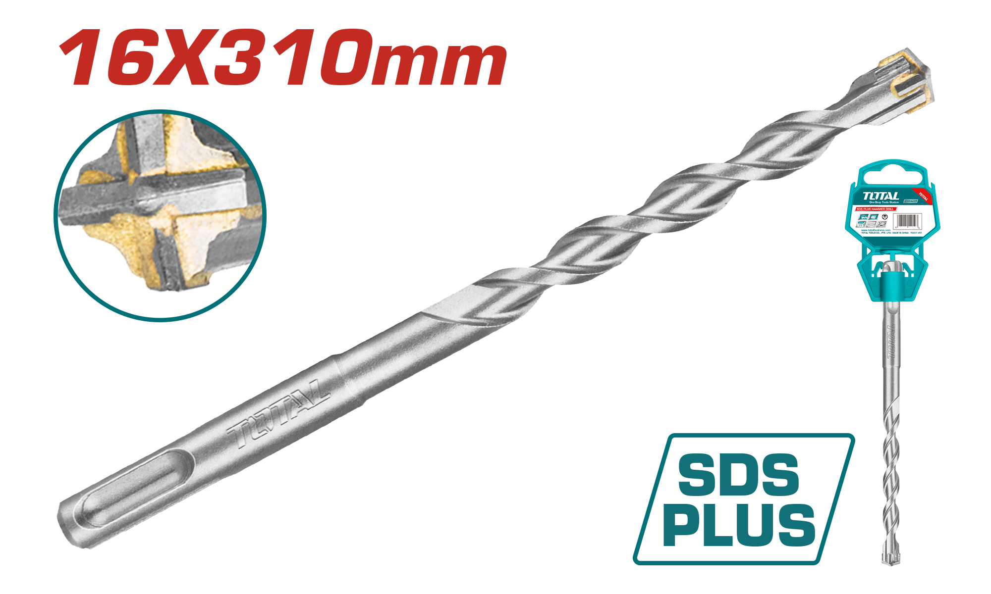 БУРГИЈА ЗА БЕТОН SDS+ 4 16x310mm TOTAL TAC311604C