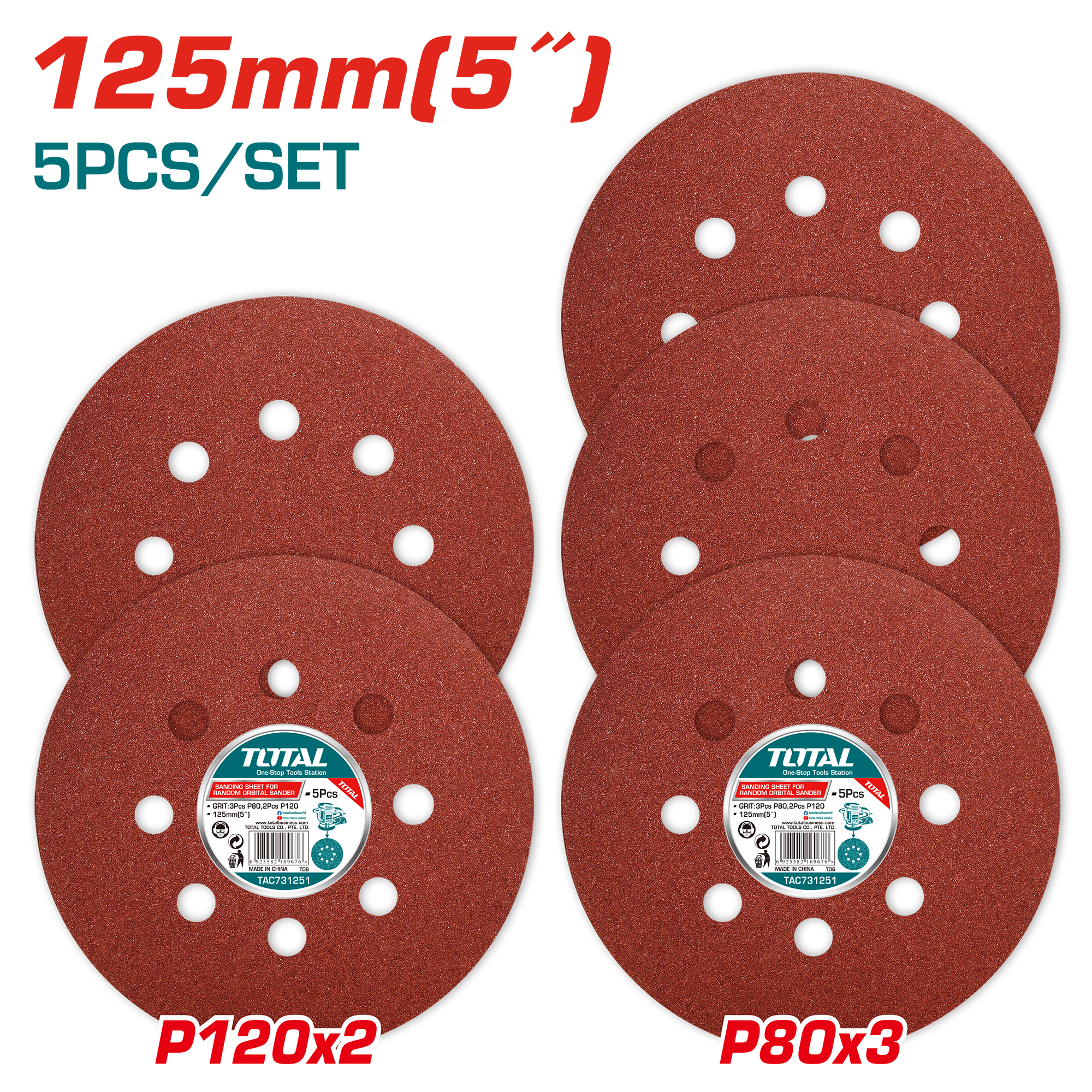 Set 5/1 cartela 125mm TOTAL TAC731251