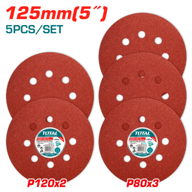 СЕТ 5/1 ШМИРГЛИ 125mm TOTAL TAC731251