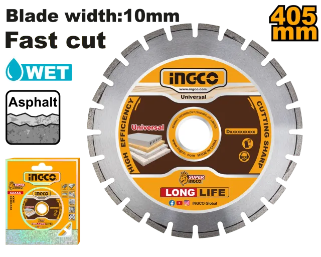 ДИЈАМАНТСКИ ДИСК 405mm ЗА GSF16-2 МОКРО АСФАЛТ INGCO DMD064051