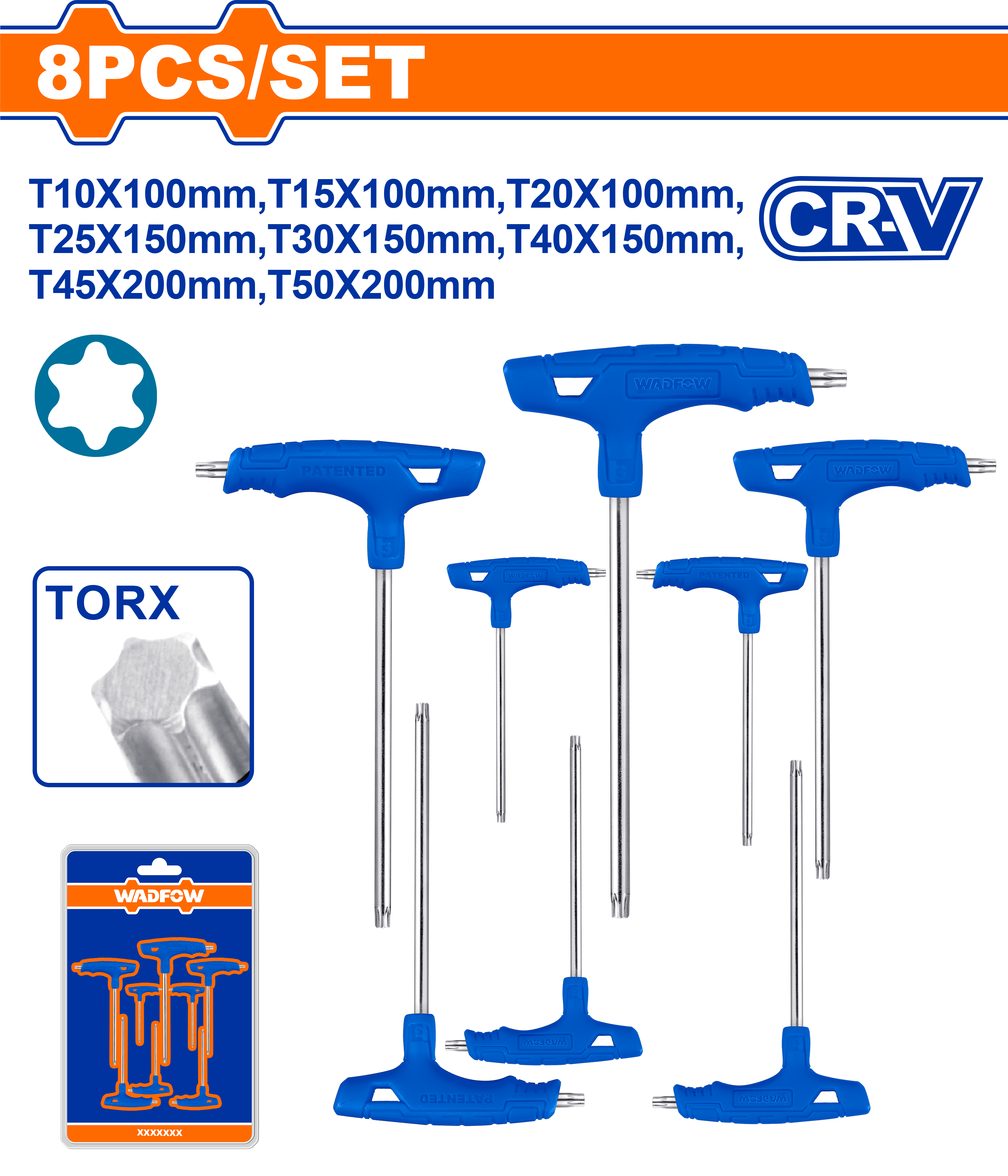 ИНБУС КЛУЧ Т 8/1 TORX WADFOW WHK3481