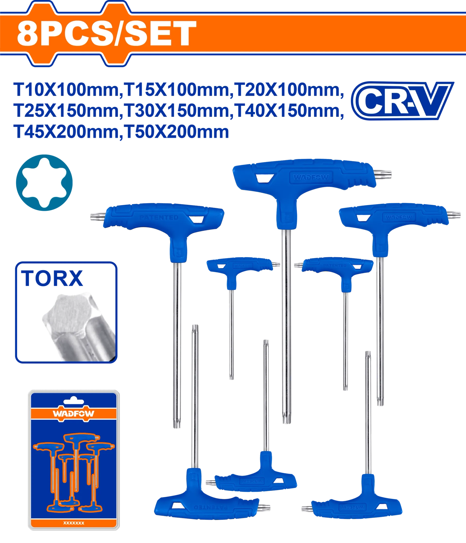 ИНБУС КЛУЧ Т 8/1 TORX WADFOW WHK3481