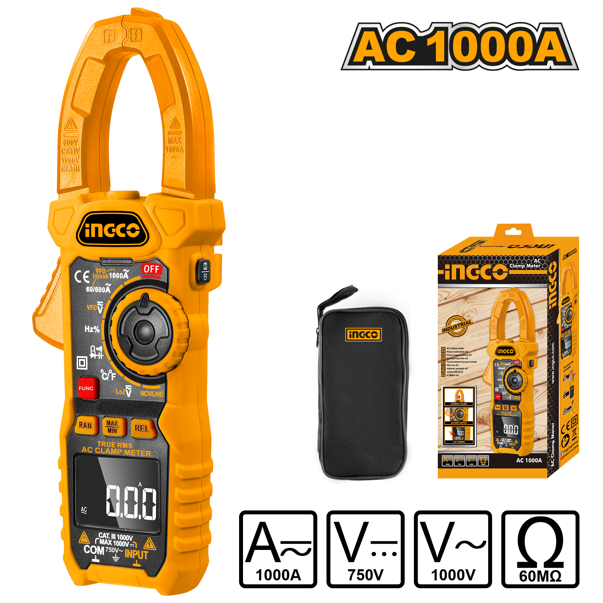 Matës amper/detektor INGCO DCM10004