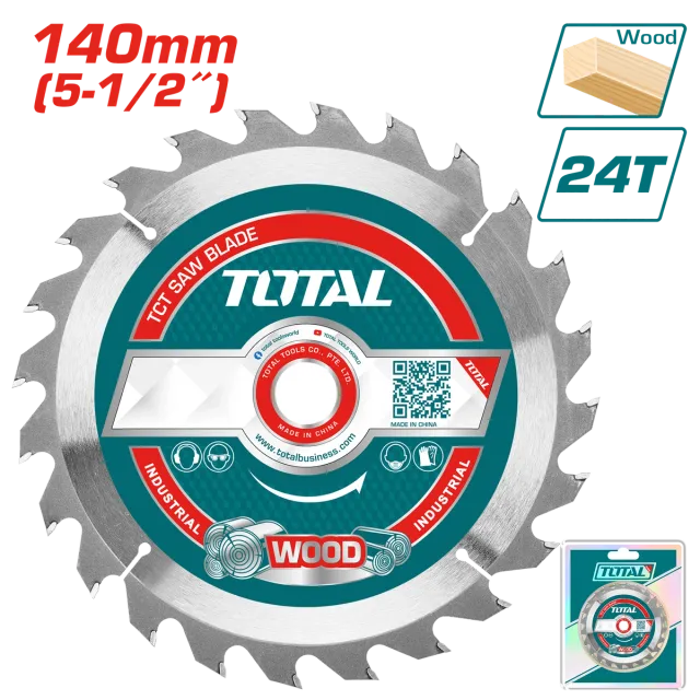 ПИЛА ЗА ЦИРКУЛАР 140mm 24Т ДРВО TOTAL TAC232241
