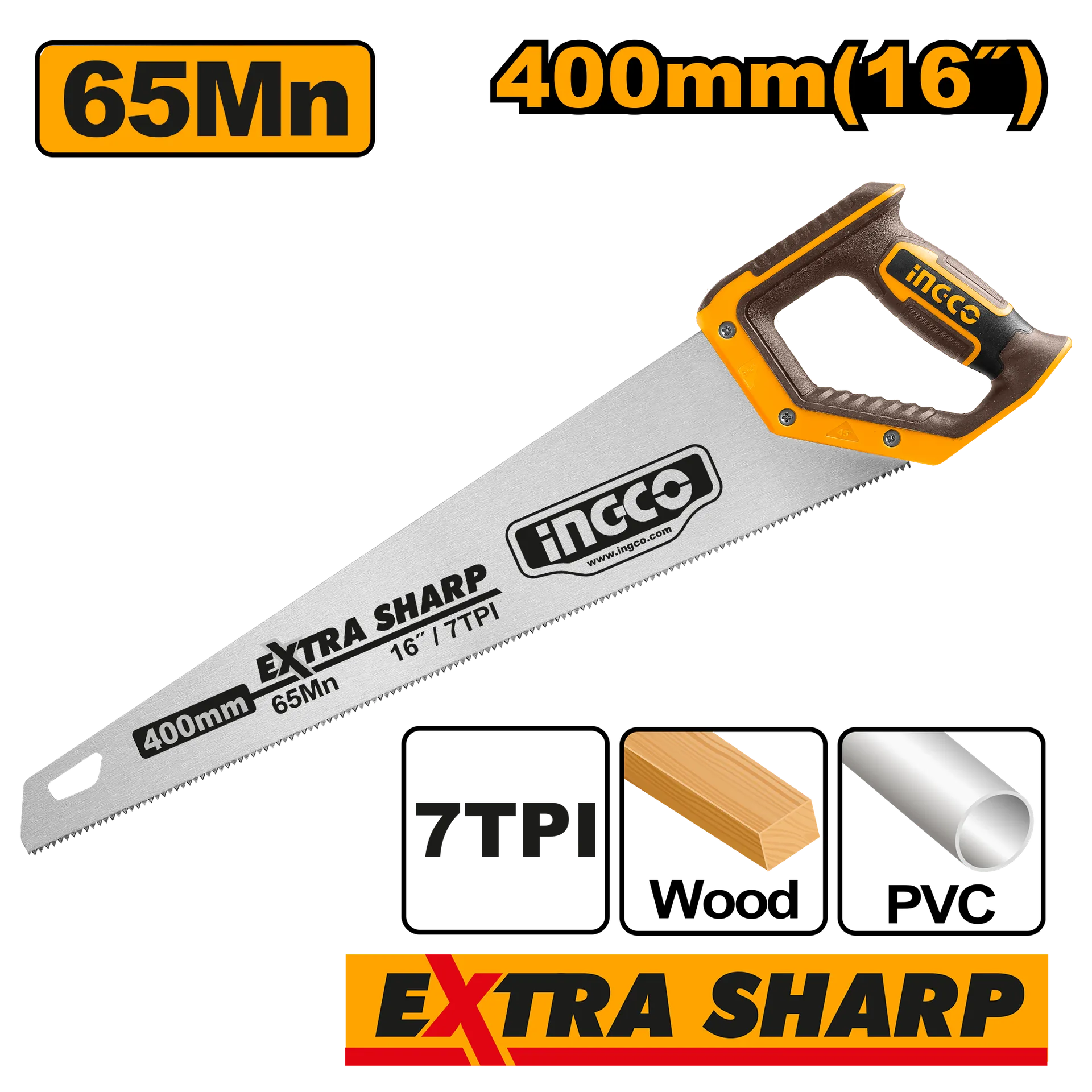 Sharrë dorore INGCO 400mm për drusht dhe plastikë – HHAS15400