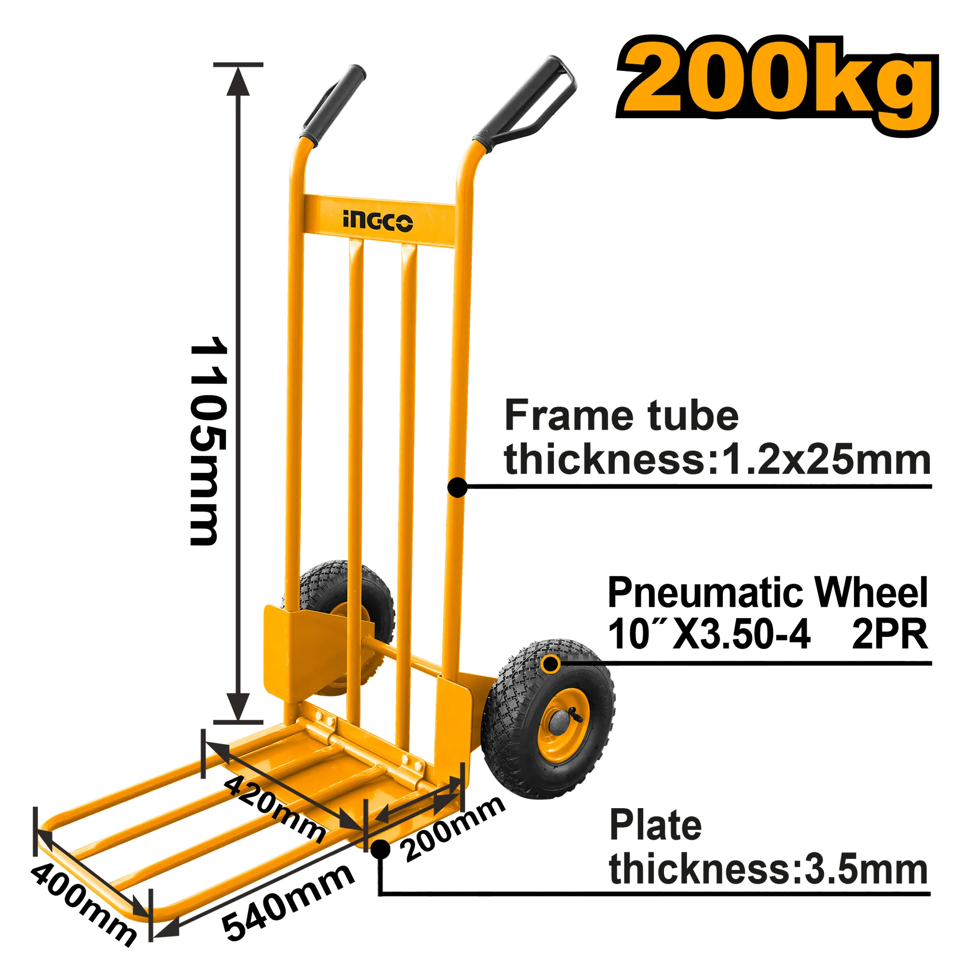КОЛИЧКА ТРАНСПОРТНА 200KG INGCO HHHT20771