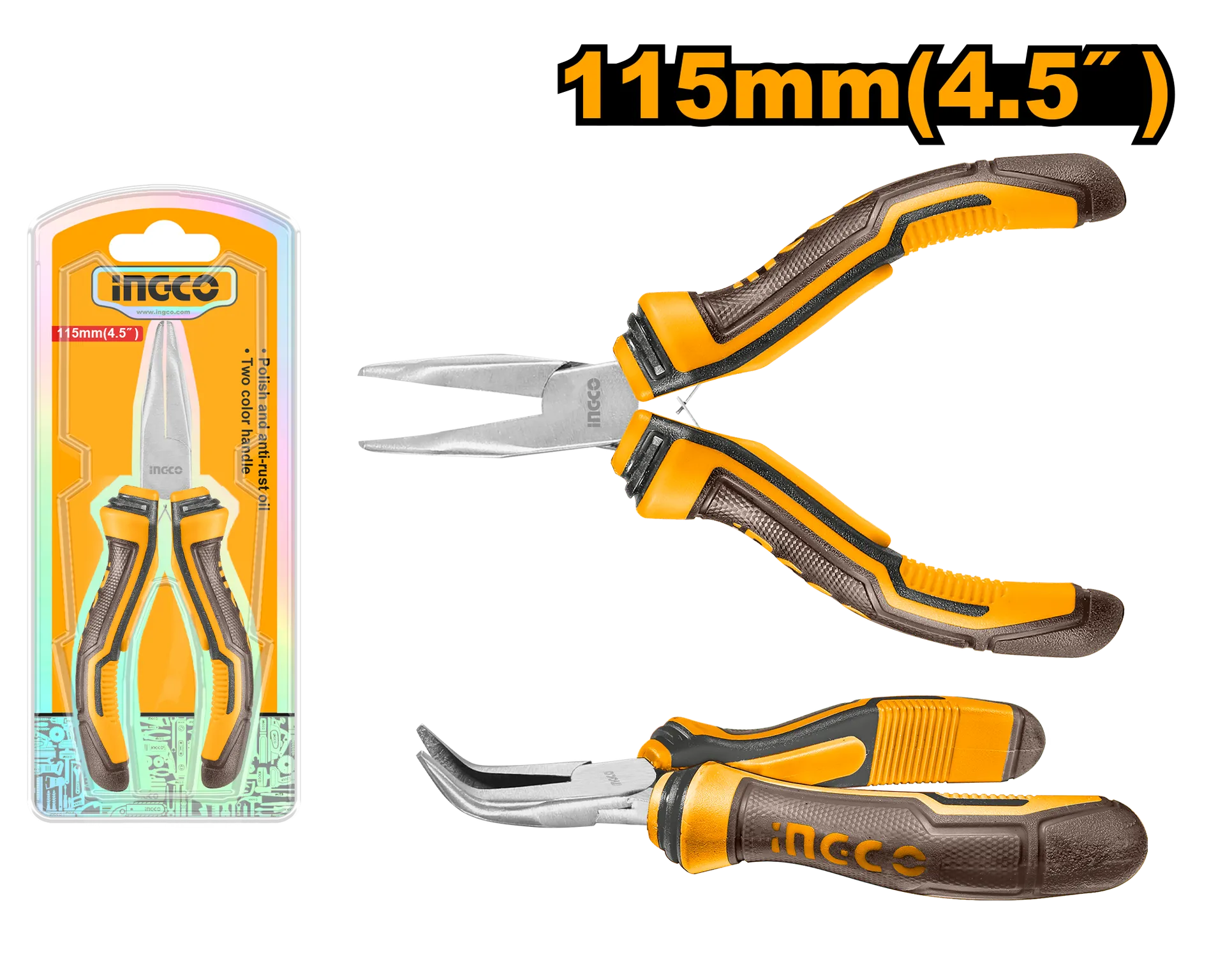 Pinça mini zilesh të lakuara INGCO HMBNP08115