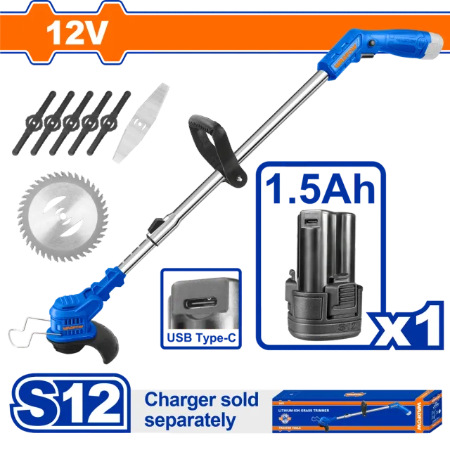 БАТЕРИСКИ ТРИМЕР 12V 1×1.5Ah БАТЕРИЈА БЕЗ ПОЛНАЧ WADFOW WGTS512