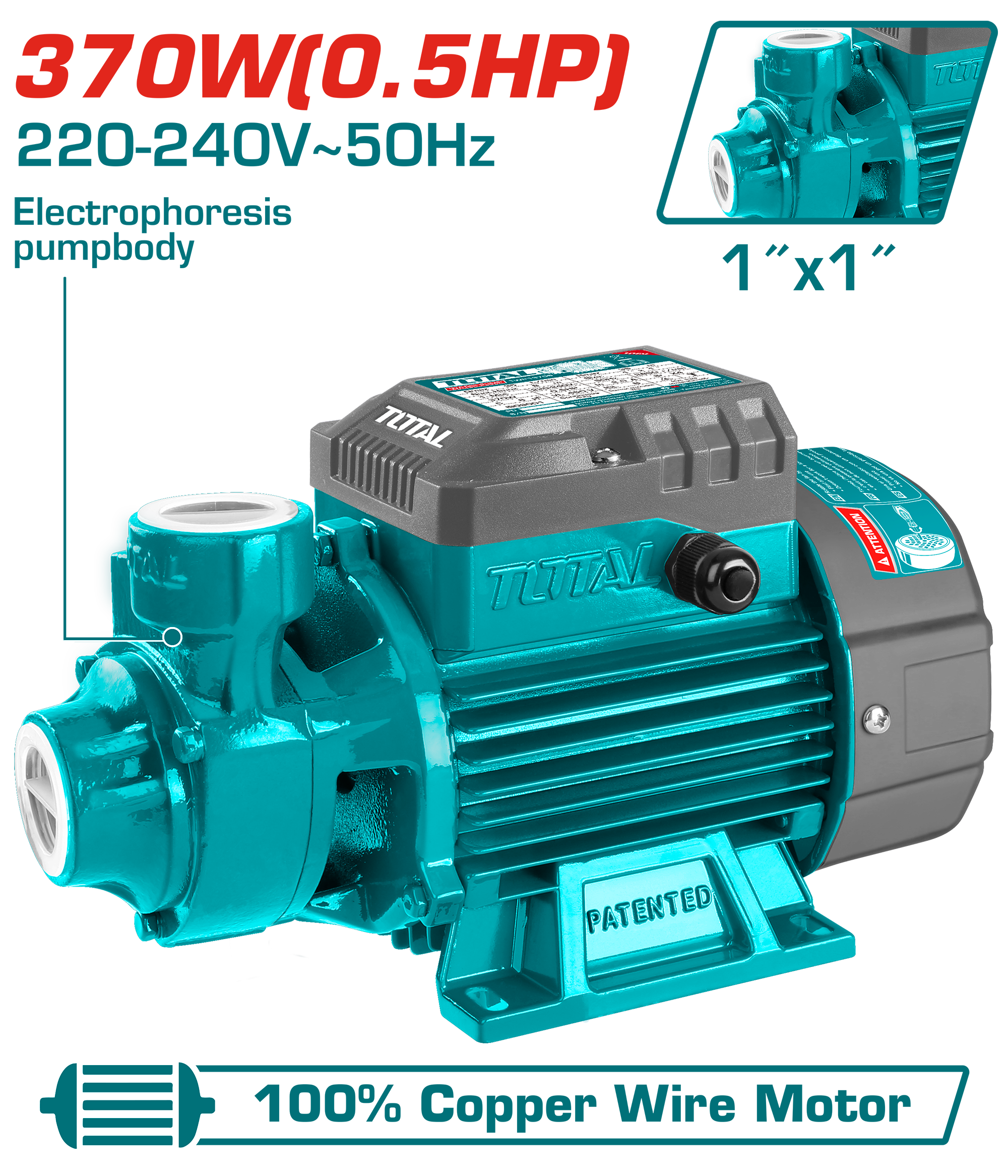 Pompa për ujin TOTAL 0.37KW – TWP13706
