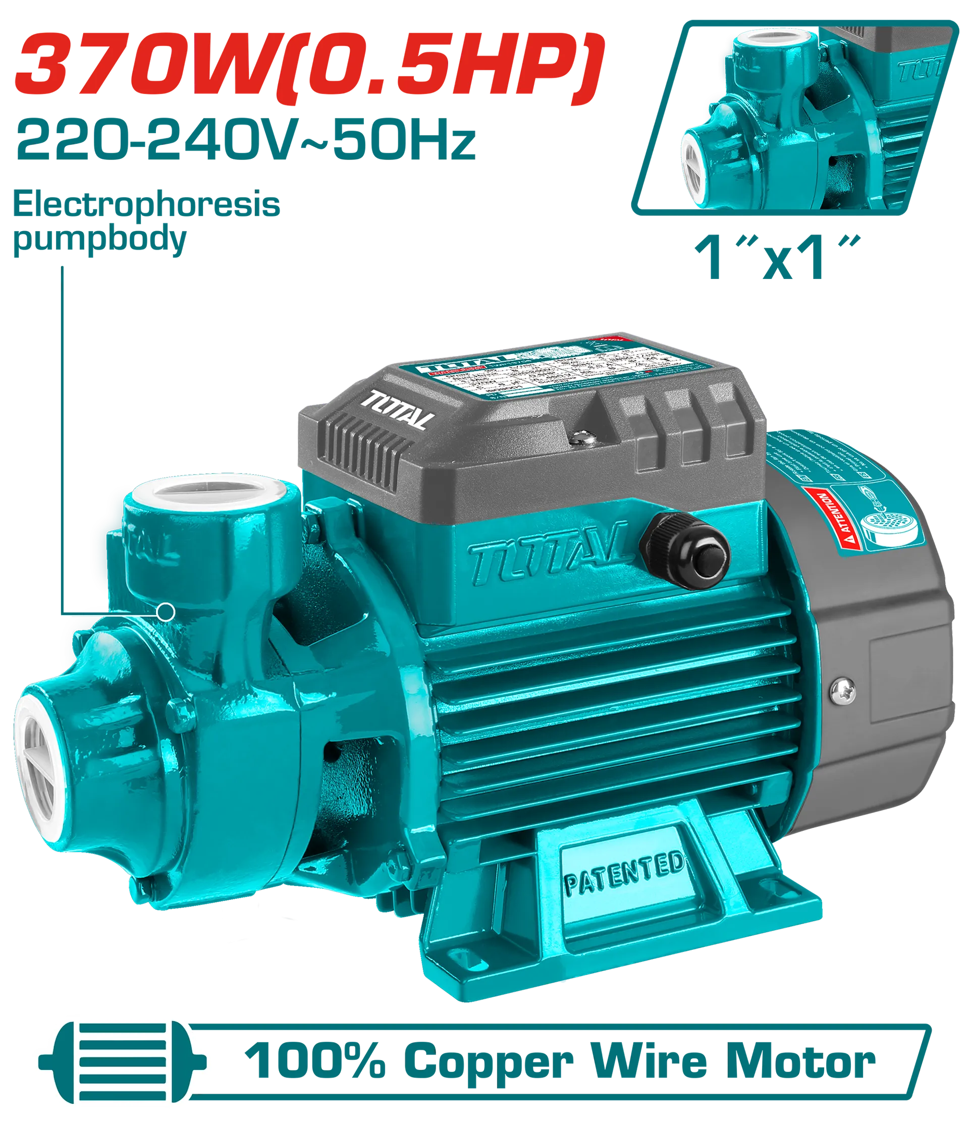 Pompa për ujin TOTAL 0.37KW – TWP13706