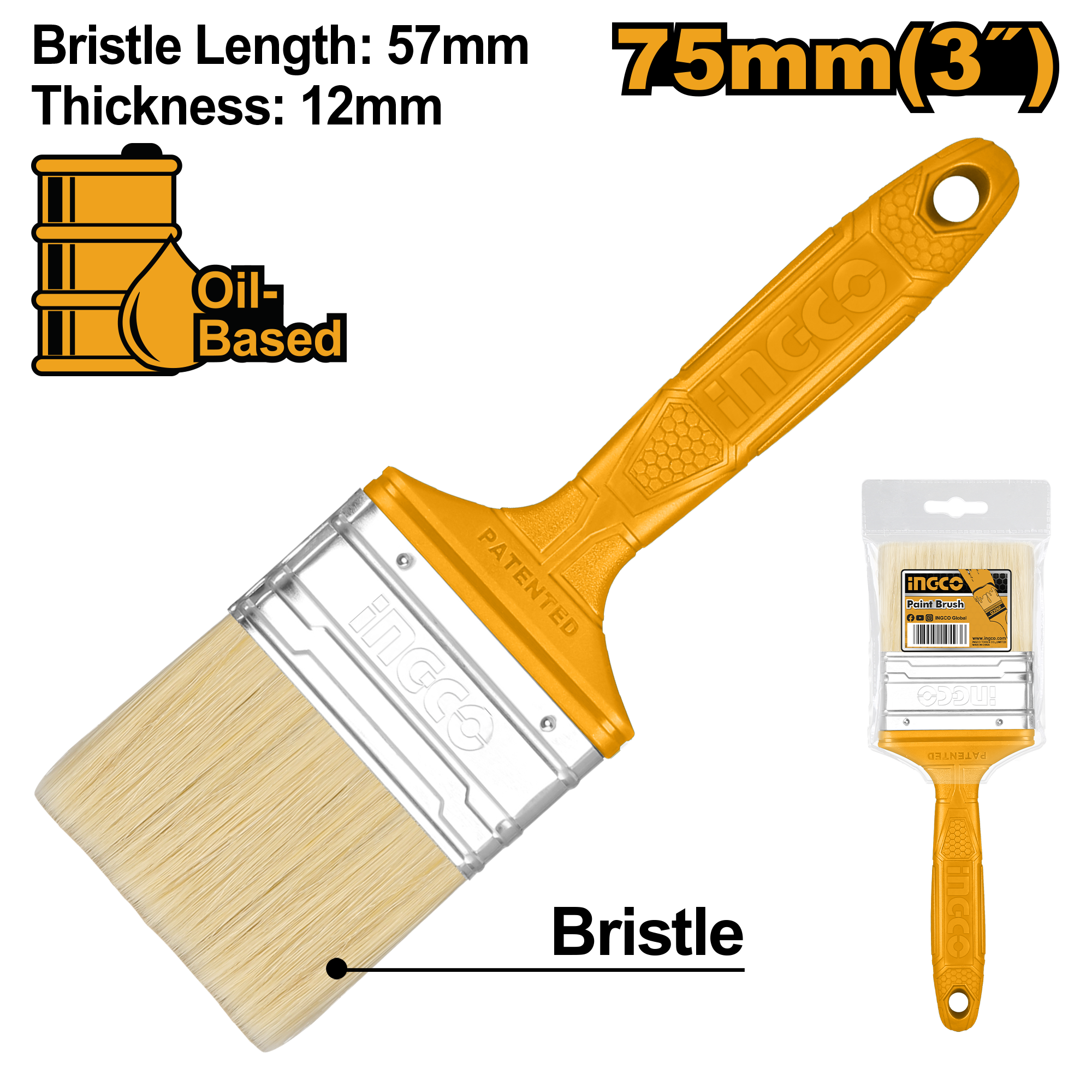 ЧЕТКИ ПВЦ 75mm INGCO CHPTB68703