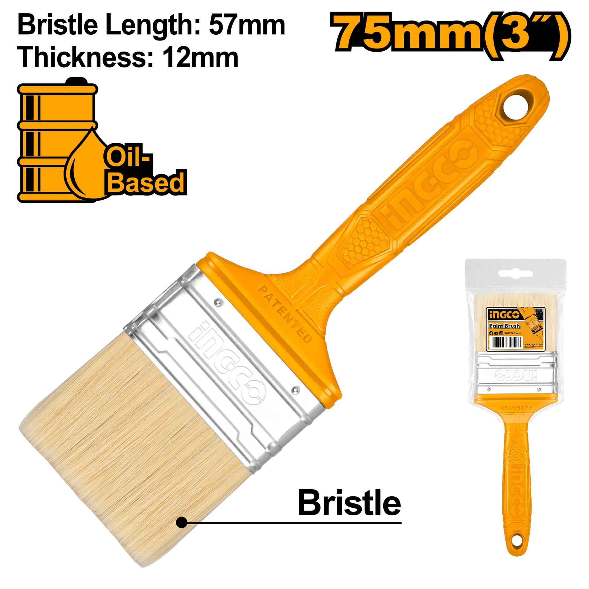 ЧЕТКИ ПВЦ 75mm INGCO CHPTB68703