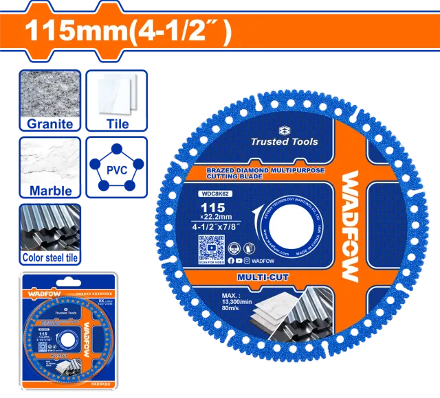 ДИЈАМАНТСКИ ДИСК 115mm УНИВЕРЗАЛЕН WADFOW WDC8K62