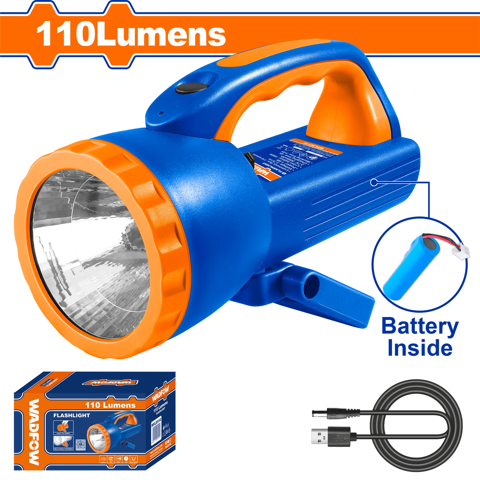 Drita e dorës me baterije 1500mAh Li-ion 110Lm WADFOW WFL20110