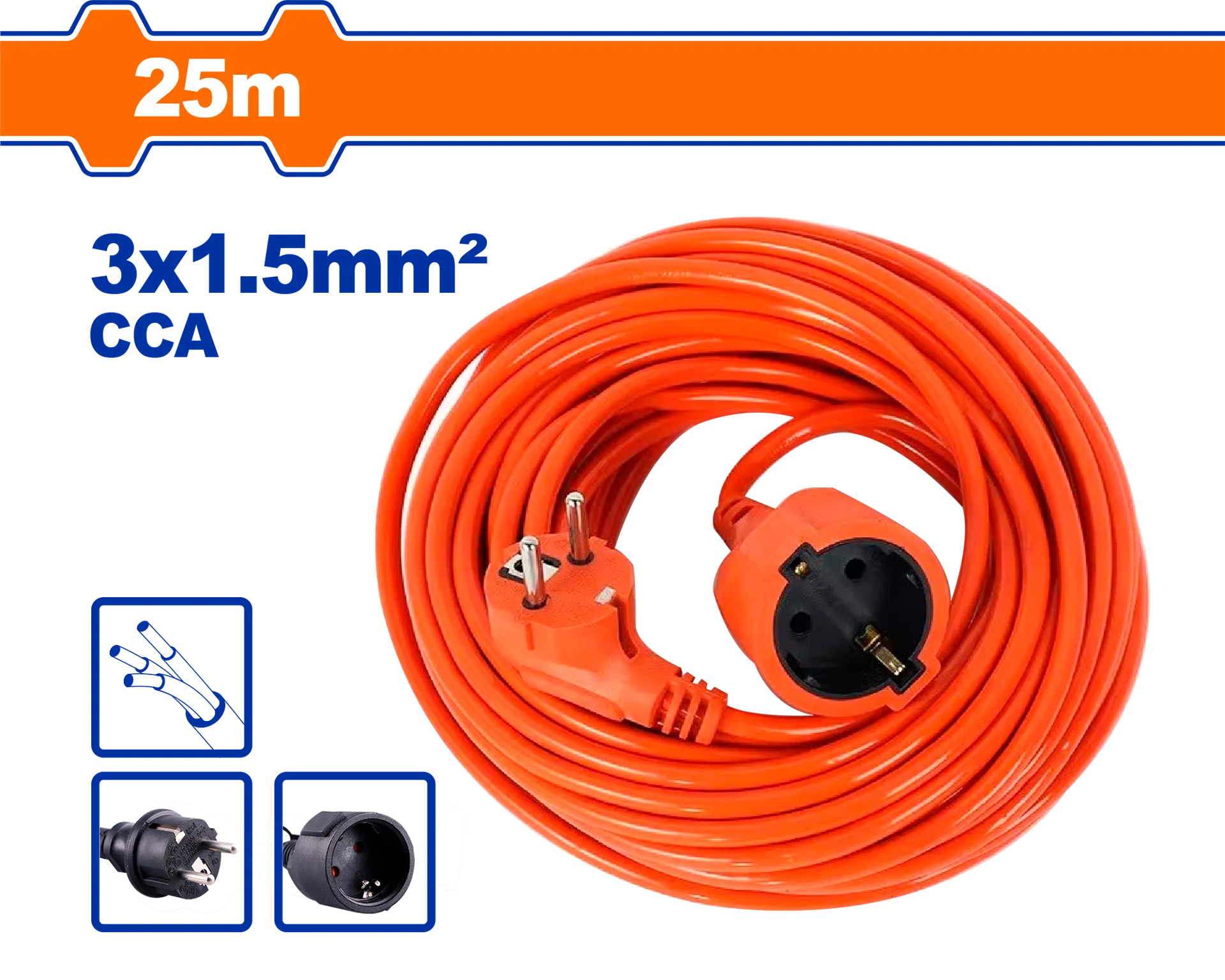 ПРОДУЗЕН КАБЕЛ 3×1.5mm2 25M WADFOW WEJAG06