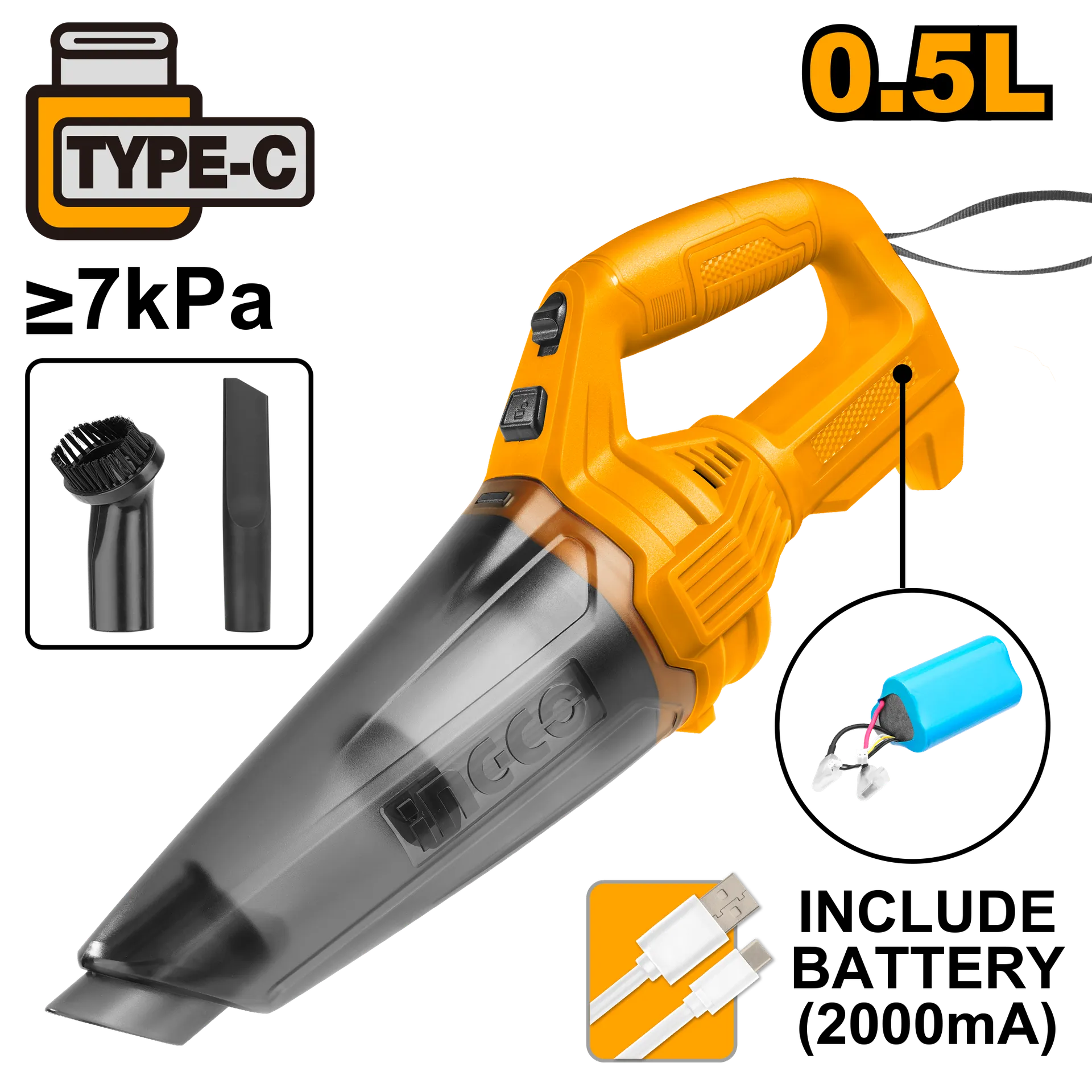 Aspirator me dorë 12V INGCO CVLI2026