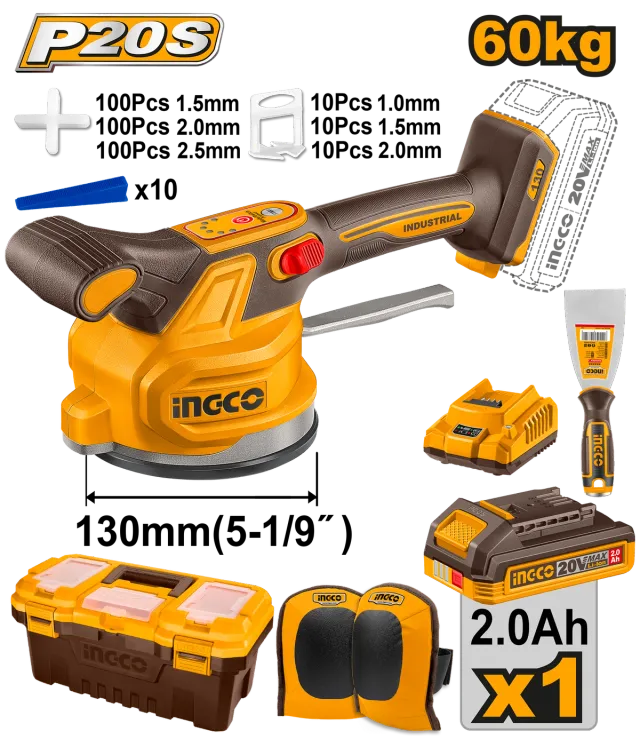 ВИБРАТОР ЗА ПЛОЧКИ 20V 1×2.0Ah INGCO CTVLI20018