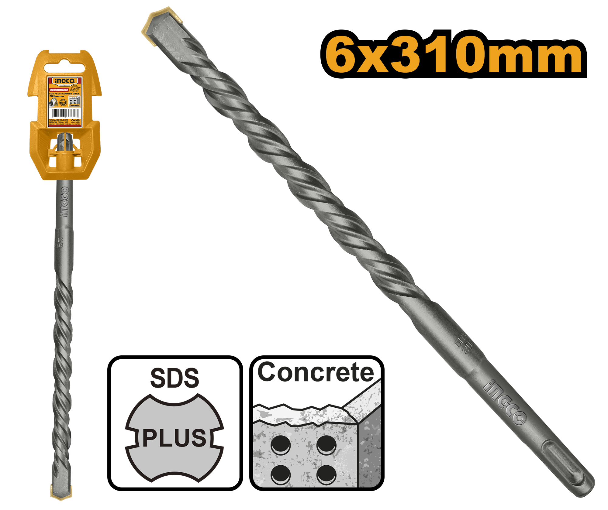 Shporë SDS+ INGCO 6x310 DBH1210605