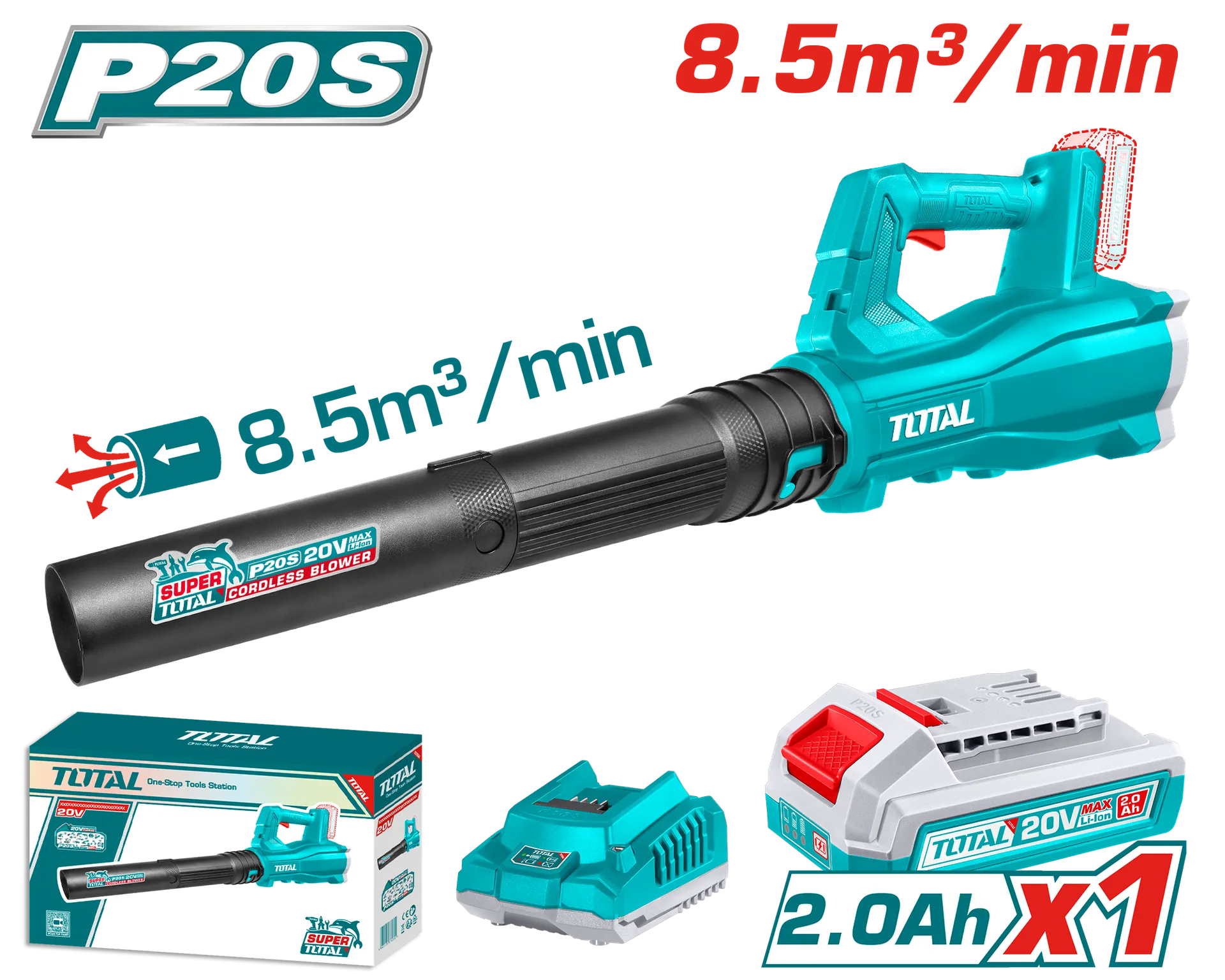 Fryrës 20V 1×2.0Ah TOTAL TABLI203235