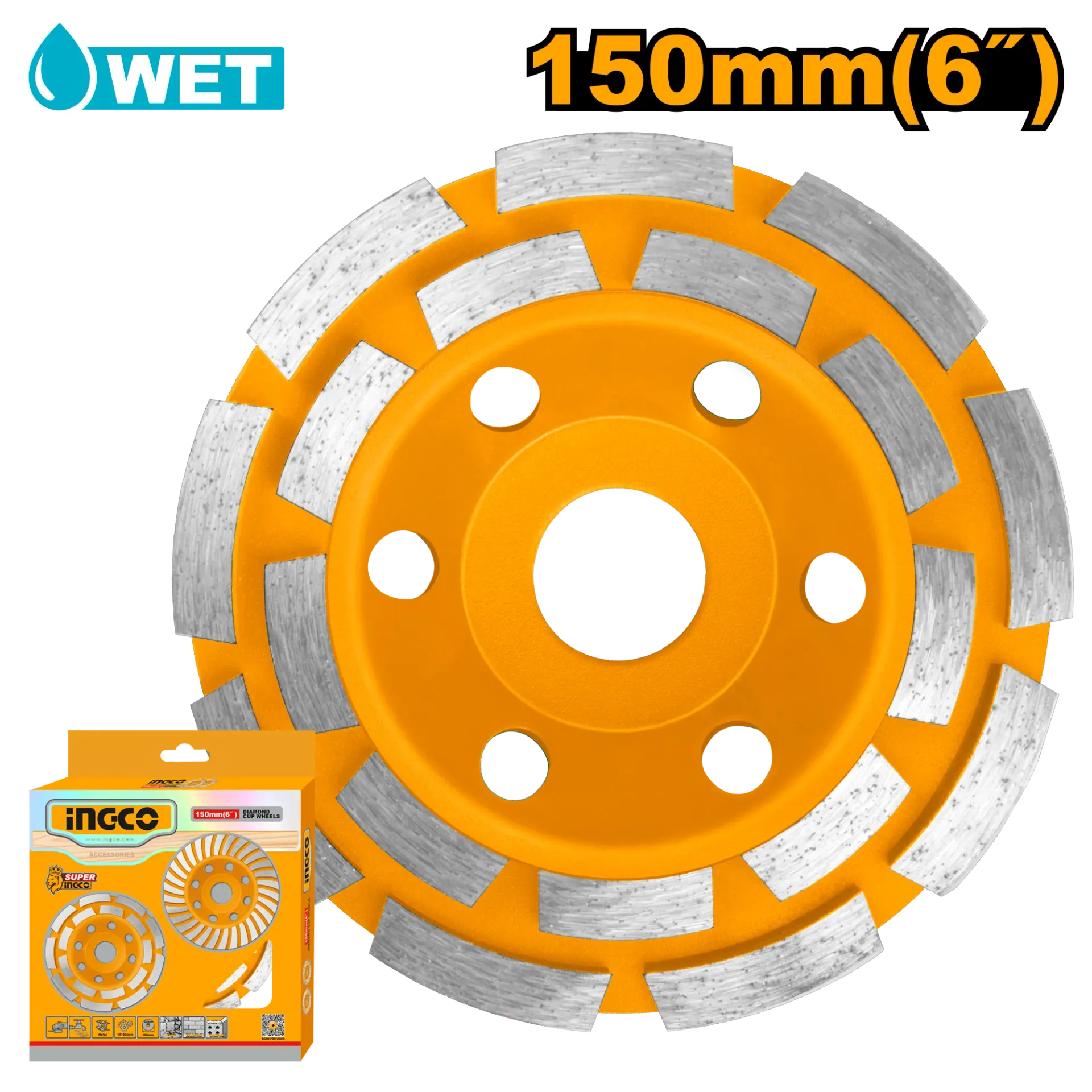 Disk diamanti për bluese beton 150mm INGCO CGW021501