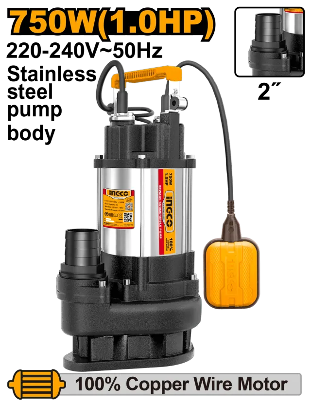 ПОТОПНА ПУМПА INGCO 750W 2″ SPDS7508