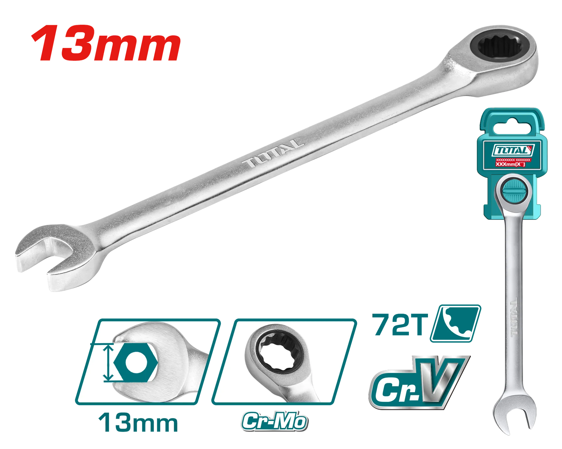 Çelës ritmik 13mm O-u TOTAL TCSPAR131