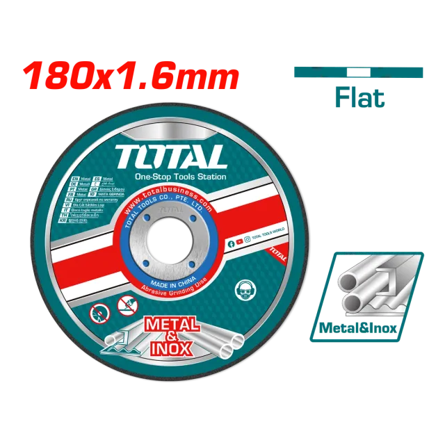 Gurë gërryes 180×1.6mm metal dhe inoks TOTAL TAC2211802