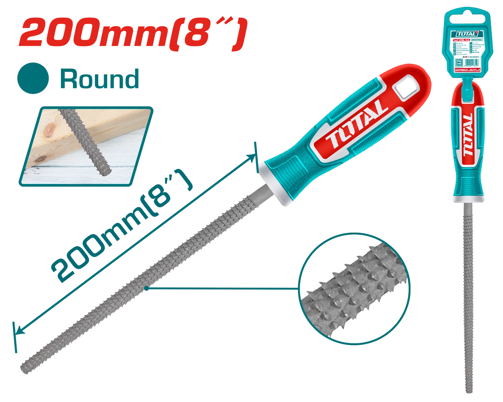 Lima për drutë rrethore 200mm TOTAL THT91786