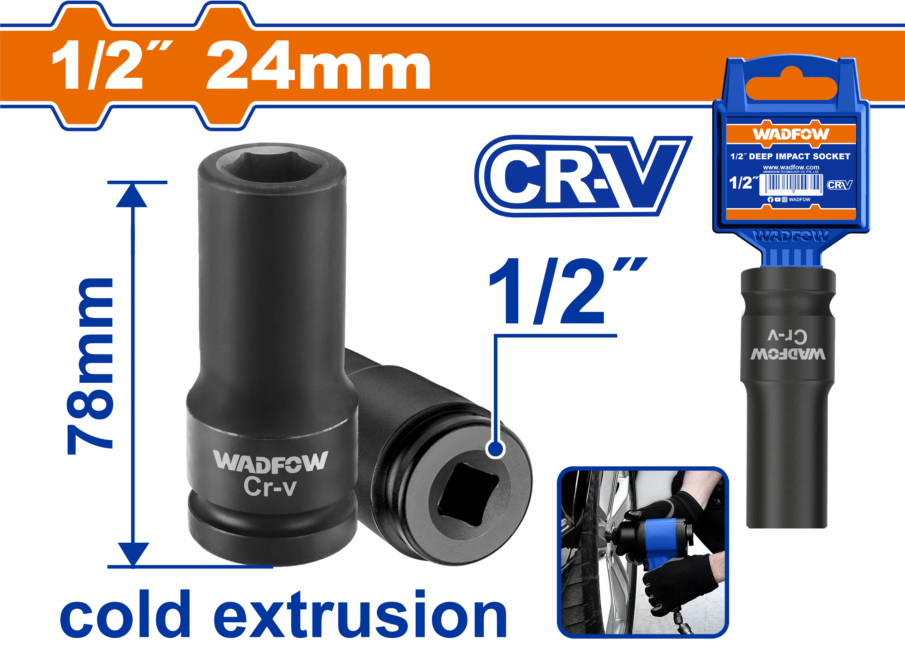 Çelës patent i gjatë 24mm 1/2″ WADFOW WMS3224