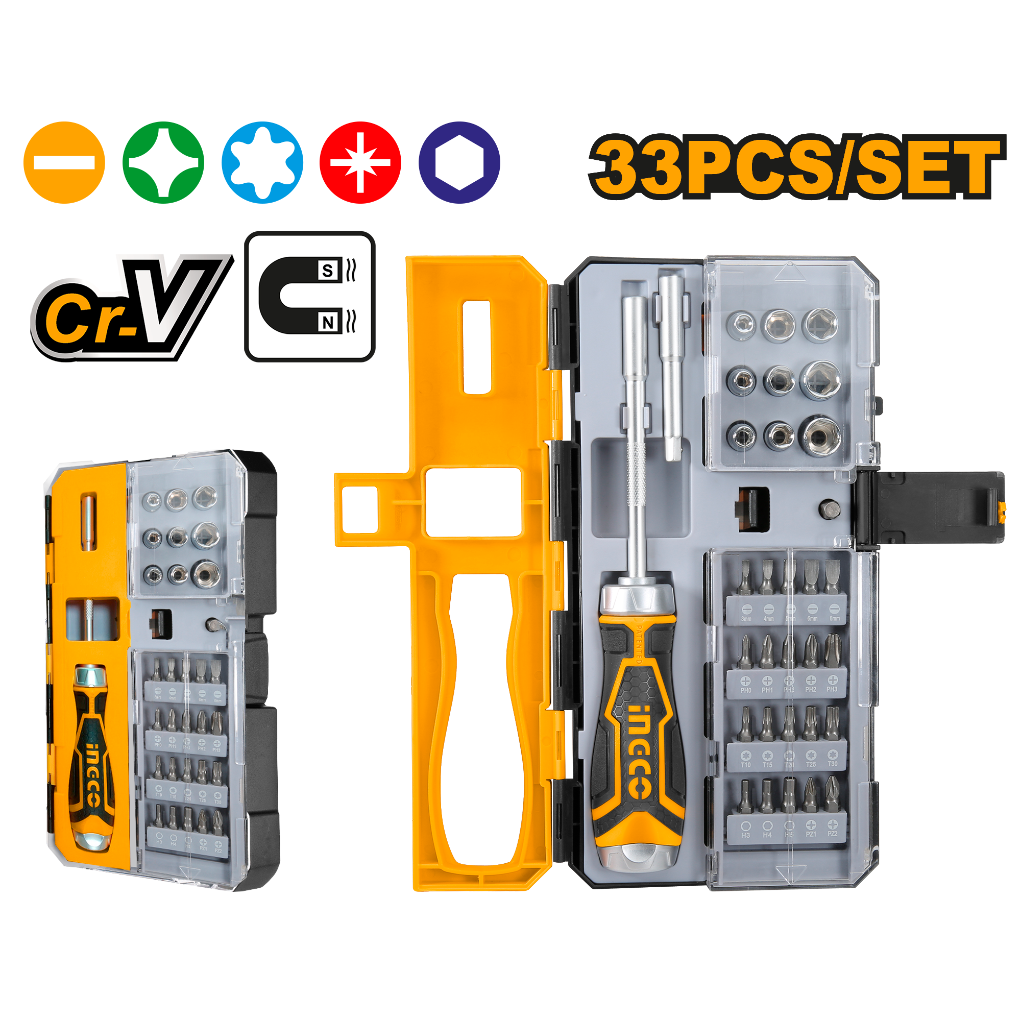 Set shkrimtarësh me kliçetë 33/1 INGCO HKSDB0338