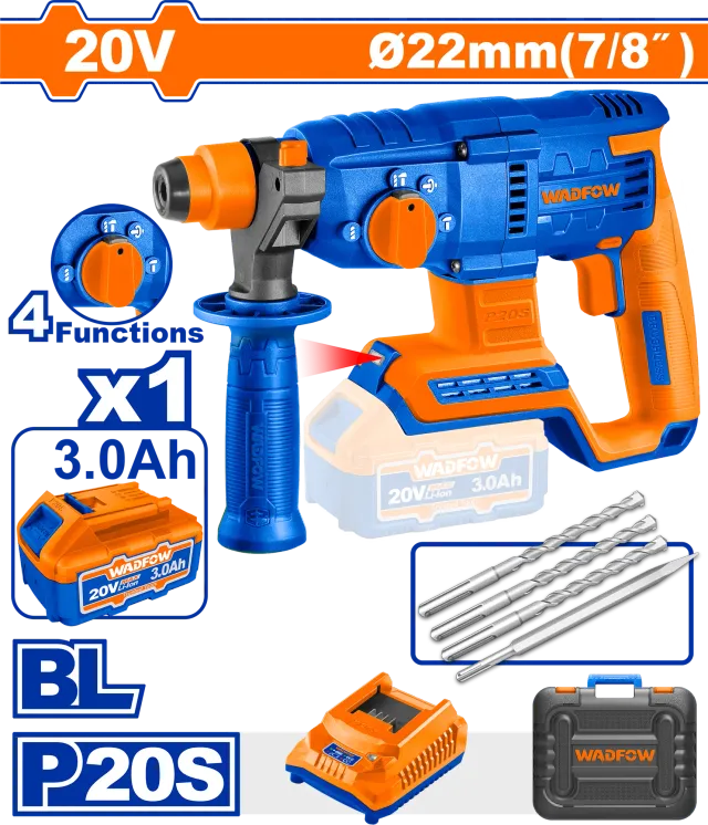 БАТЕРИСКИ УДАРЕН РОТИРАЧКИ ЧЕКАН ХИЛТА 20V 1×3.0Ah БАТЕРИЈА 22mm WADFOW WLM1522