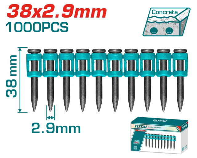 Kuletate per beton rrip 2.9x38mm 1000 psh. TOTAL TAC02381